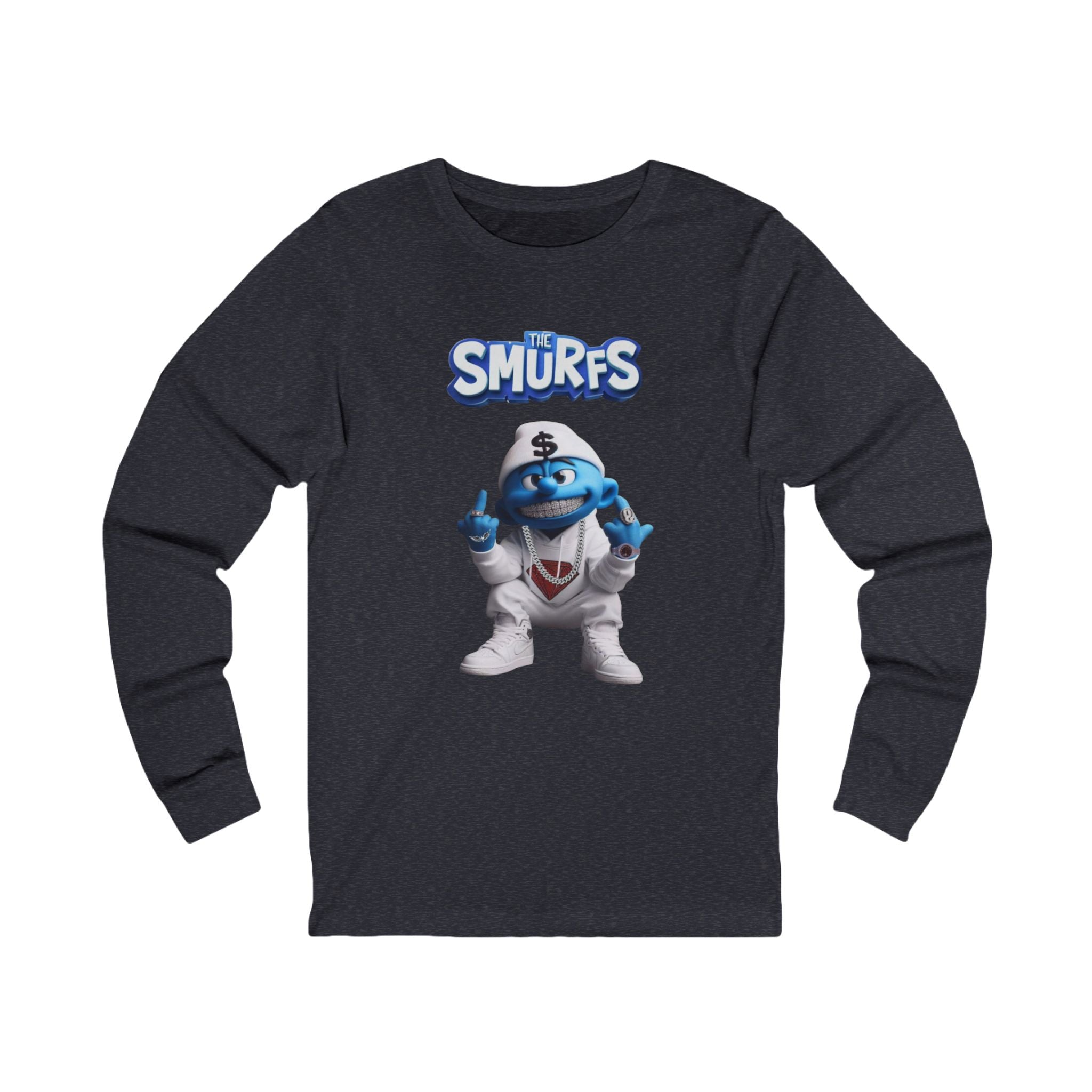 Hood Smurf Long Sleeve Tee — Hooded Smurf Graphic Shirt