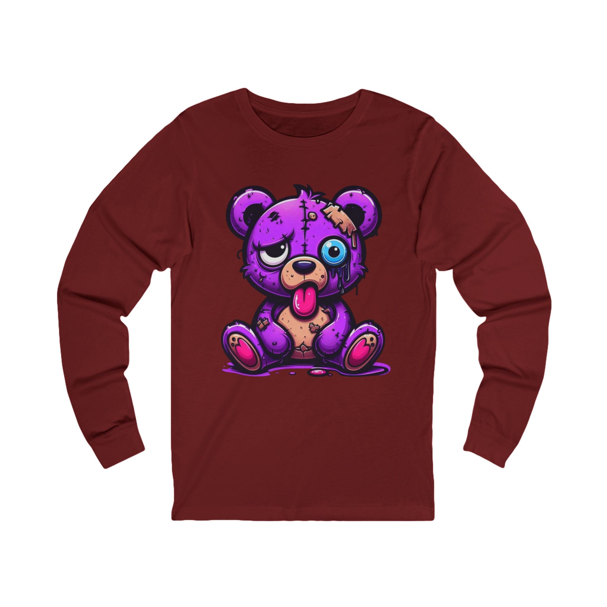 Bear Graphic Long Sleeve Tee — Cute Bear Shirt for Casual Wear