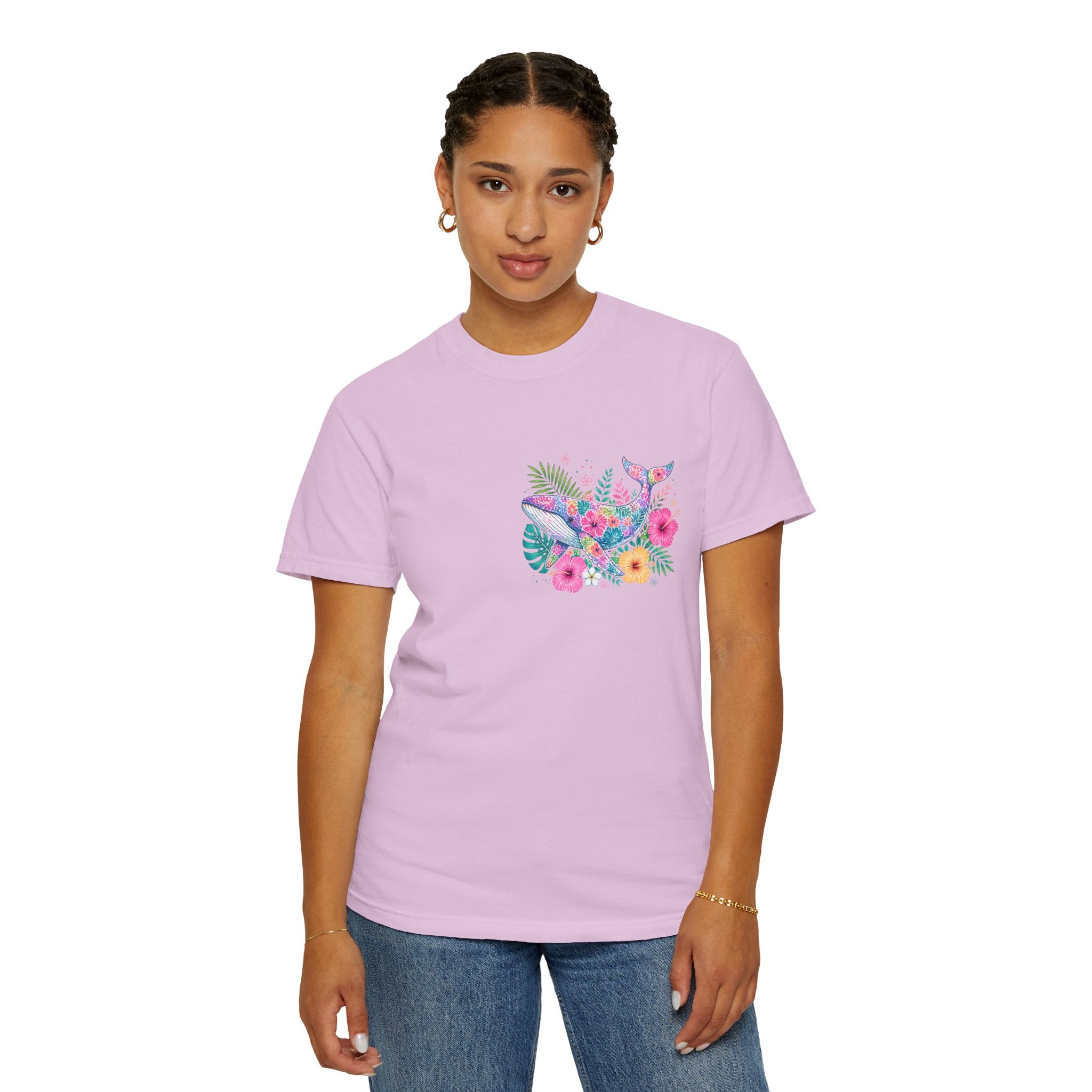 Miami Beach Club T‑Shirt — Retro Flamingo Tropical Floral Graphic Tee