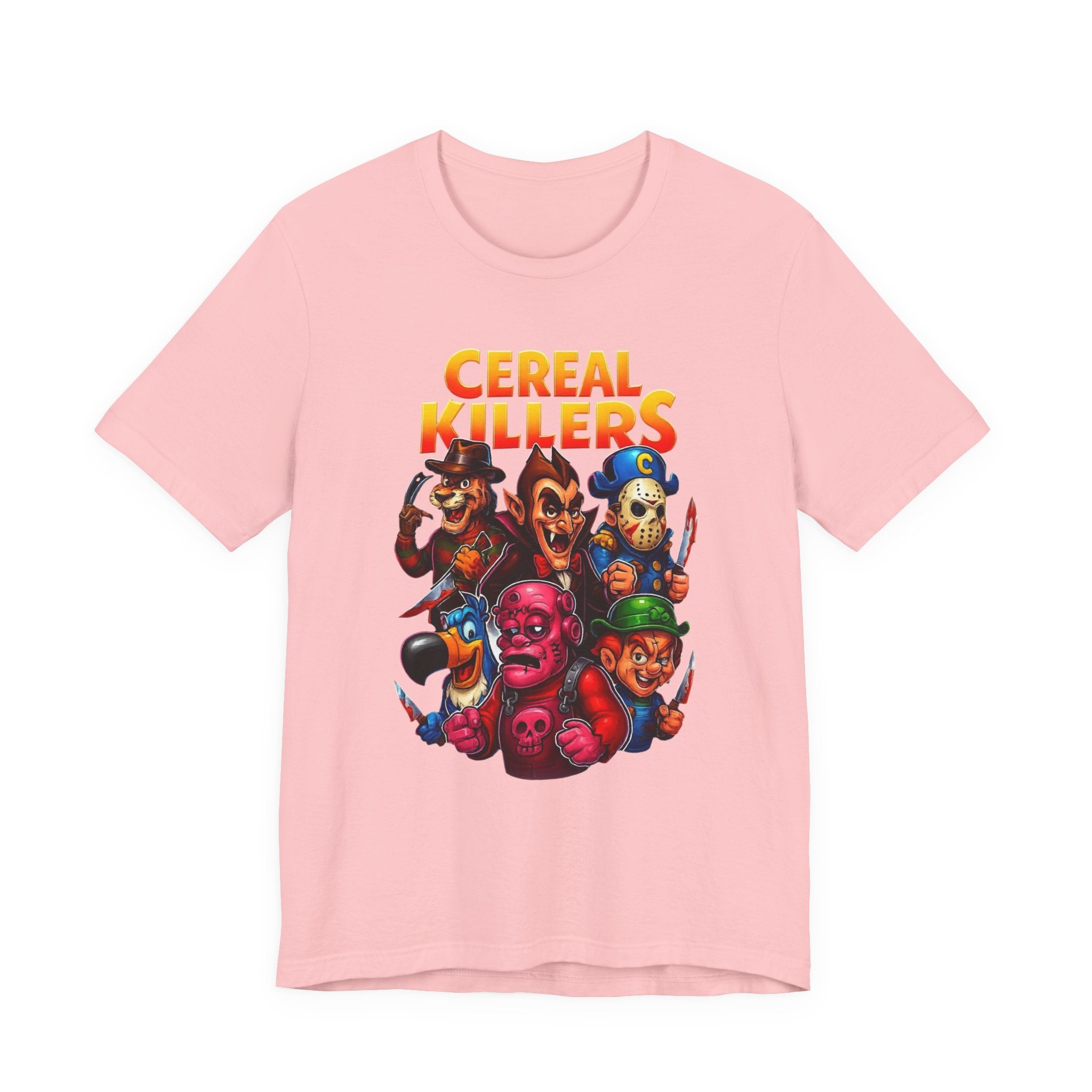 Cereal Killers Parody Horror Cartoon T-Shirt | Funny Cereal Villains Graphic Tee