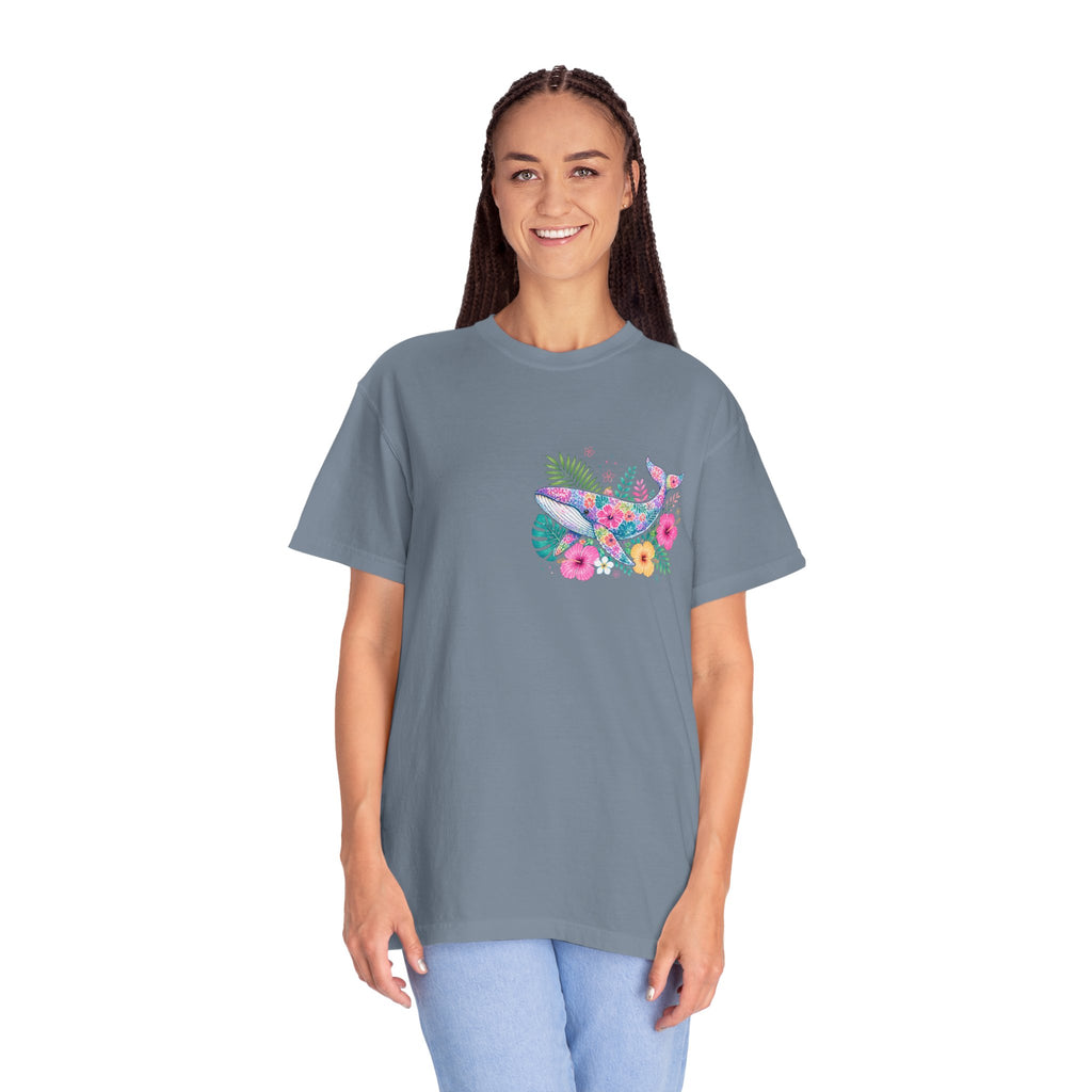 Miami Beach Club T‑Shirt — Retro Flamingo Tropical Floral Graphic Tee