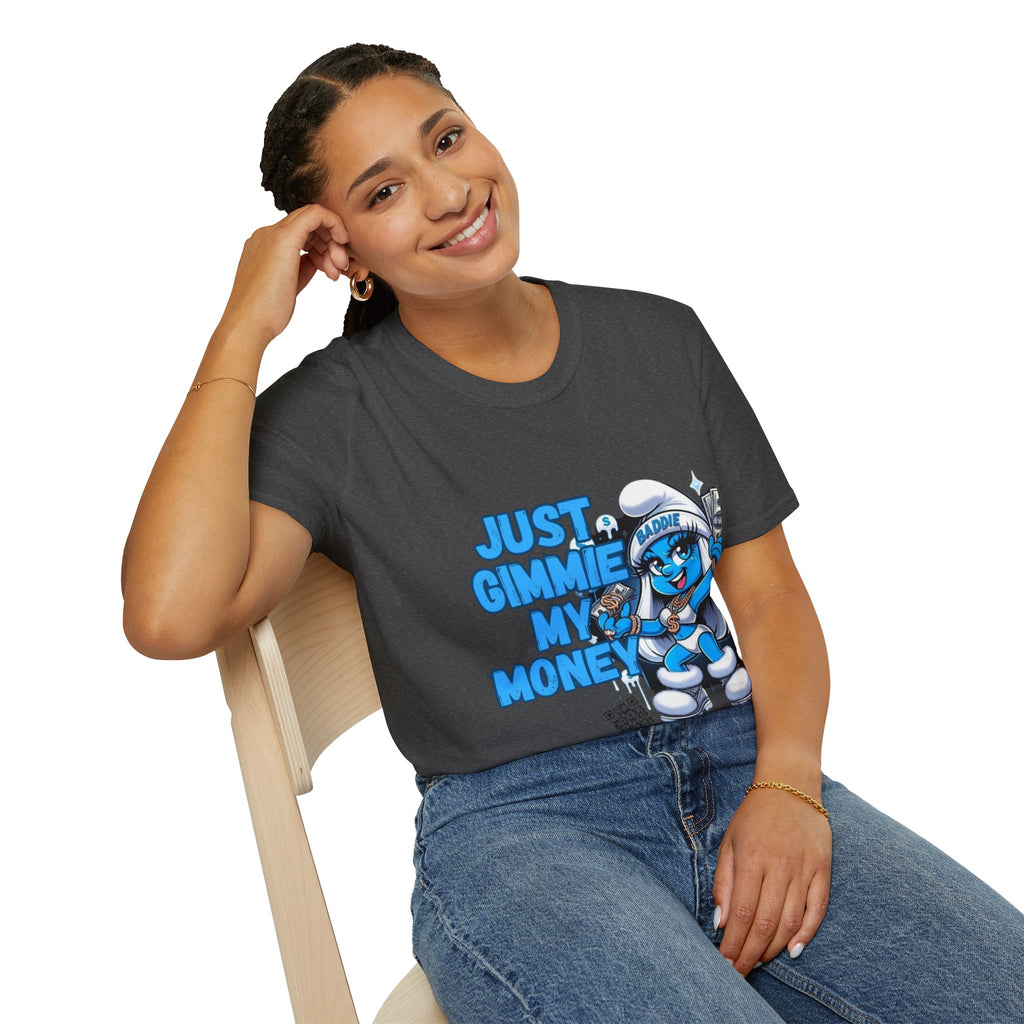 Just Gimmie My Money T-Shirt — Cute Blue Character Graphic Tee