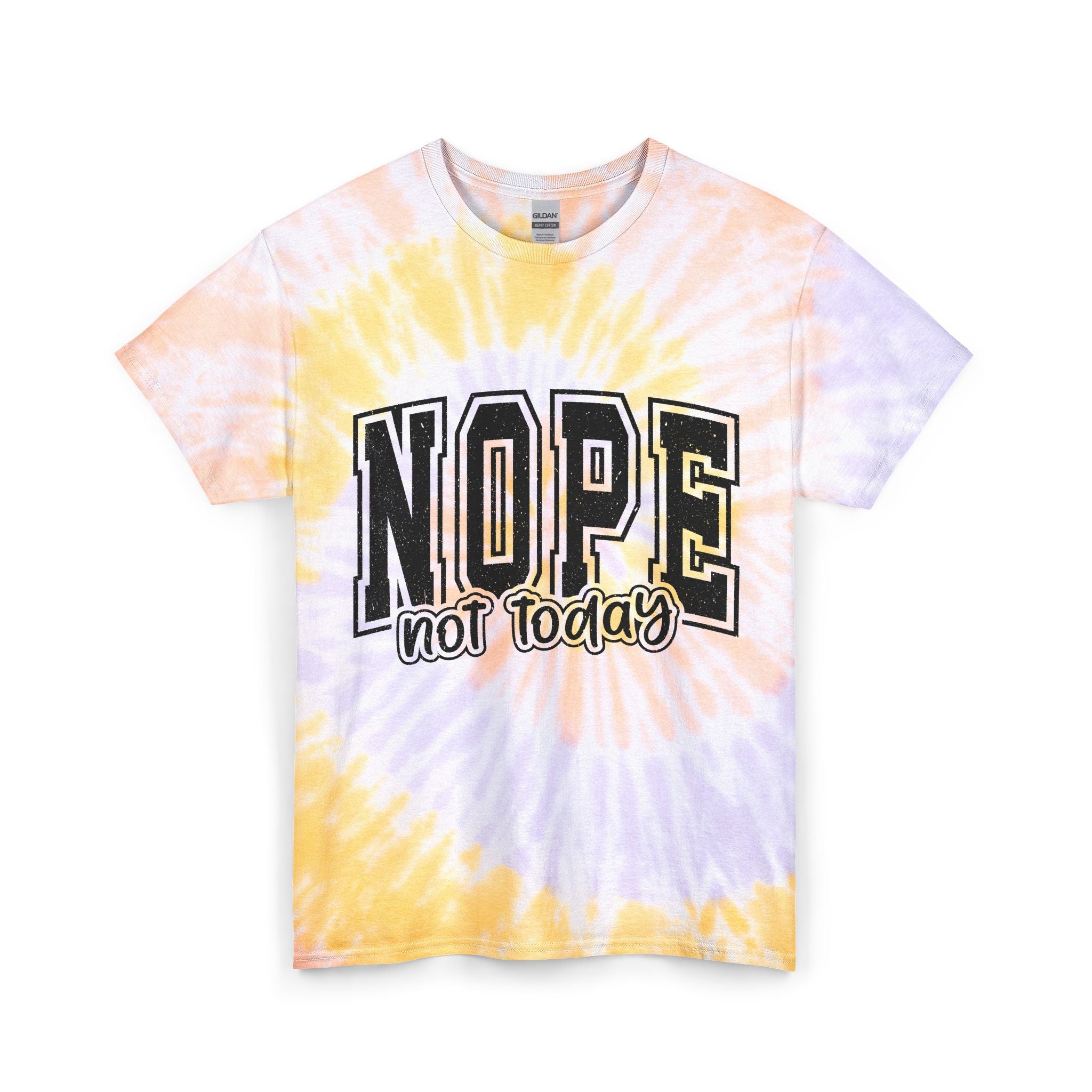 Nope Not Today Tie-Dye Tee — Blue Graphic T-Shirt
