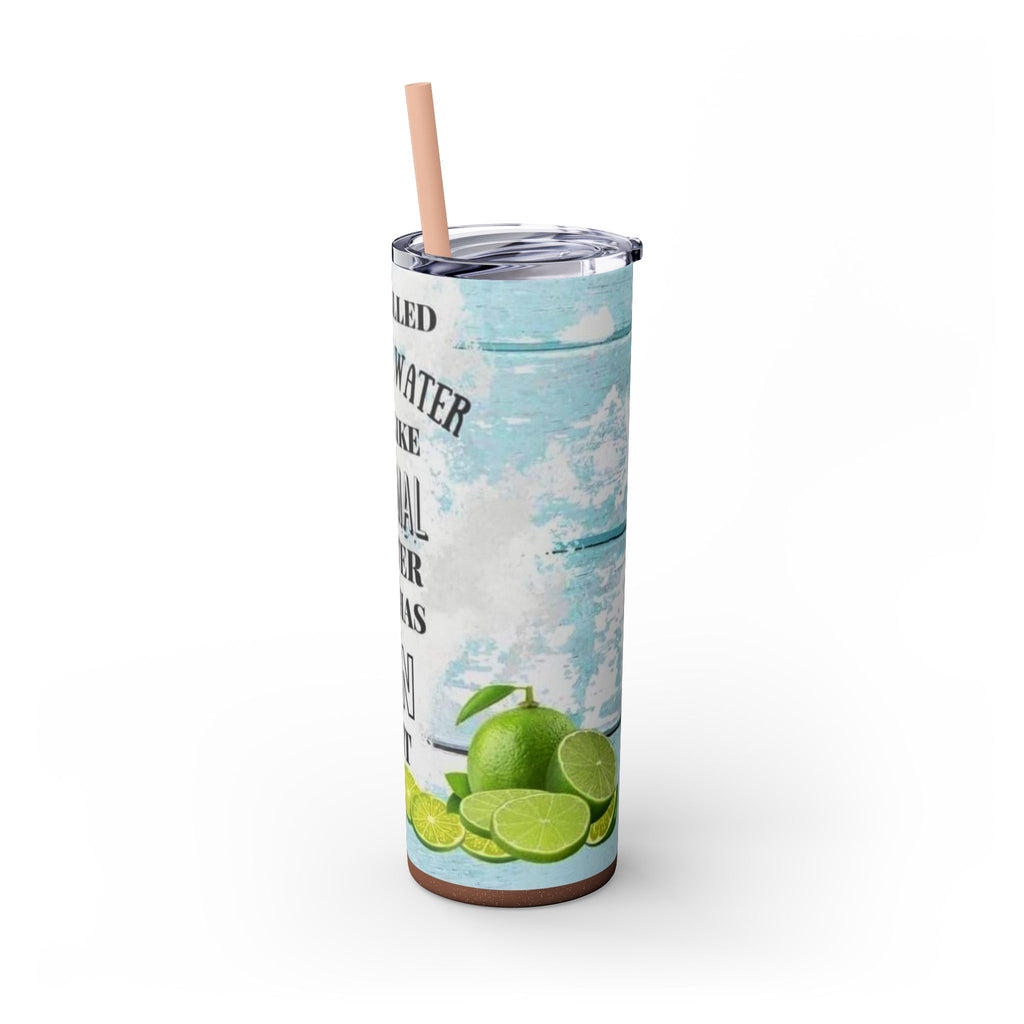 20oz Skinny Tumbler with Straw — Summer Water Tumbler