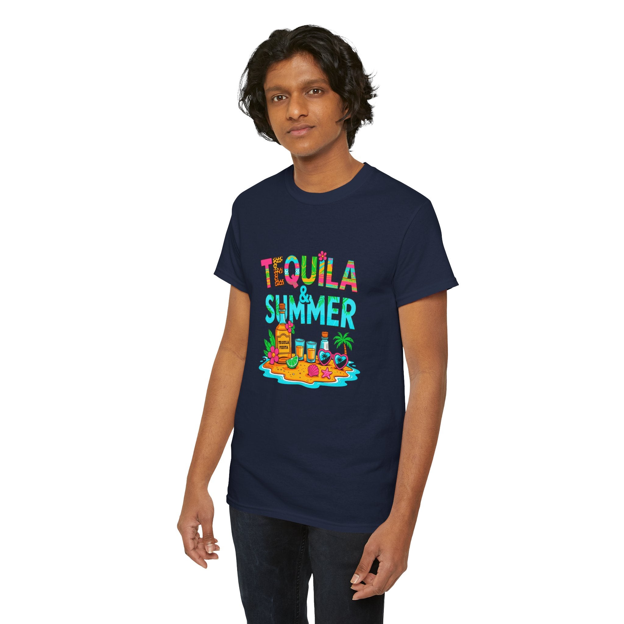 Tequila Summer Tee – Tropical Beach Cocktail Graphic T-Shirt
