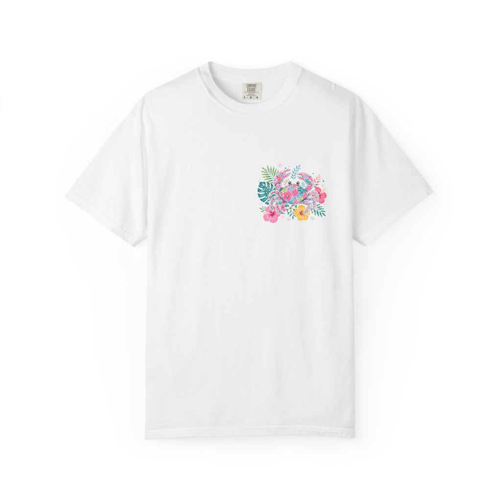 T-Shirt — "Sun Sand" Tropical Palm Floral Graphic Tee