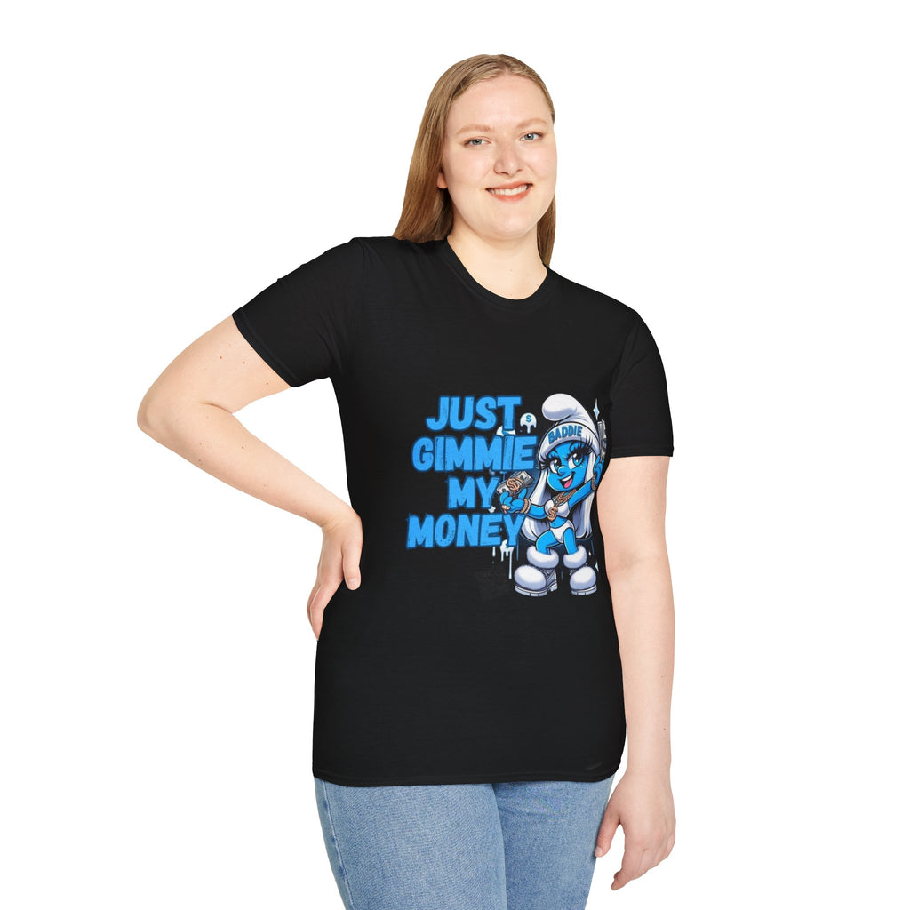 Just Gimmie My Money T-Shirt — Cute Blue Character Graphic Tee