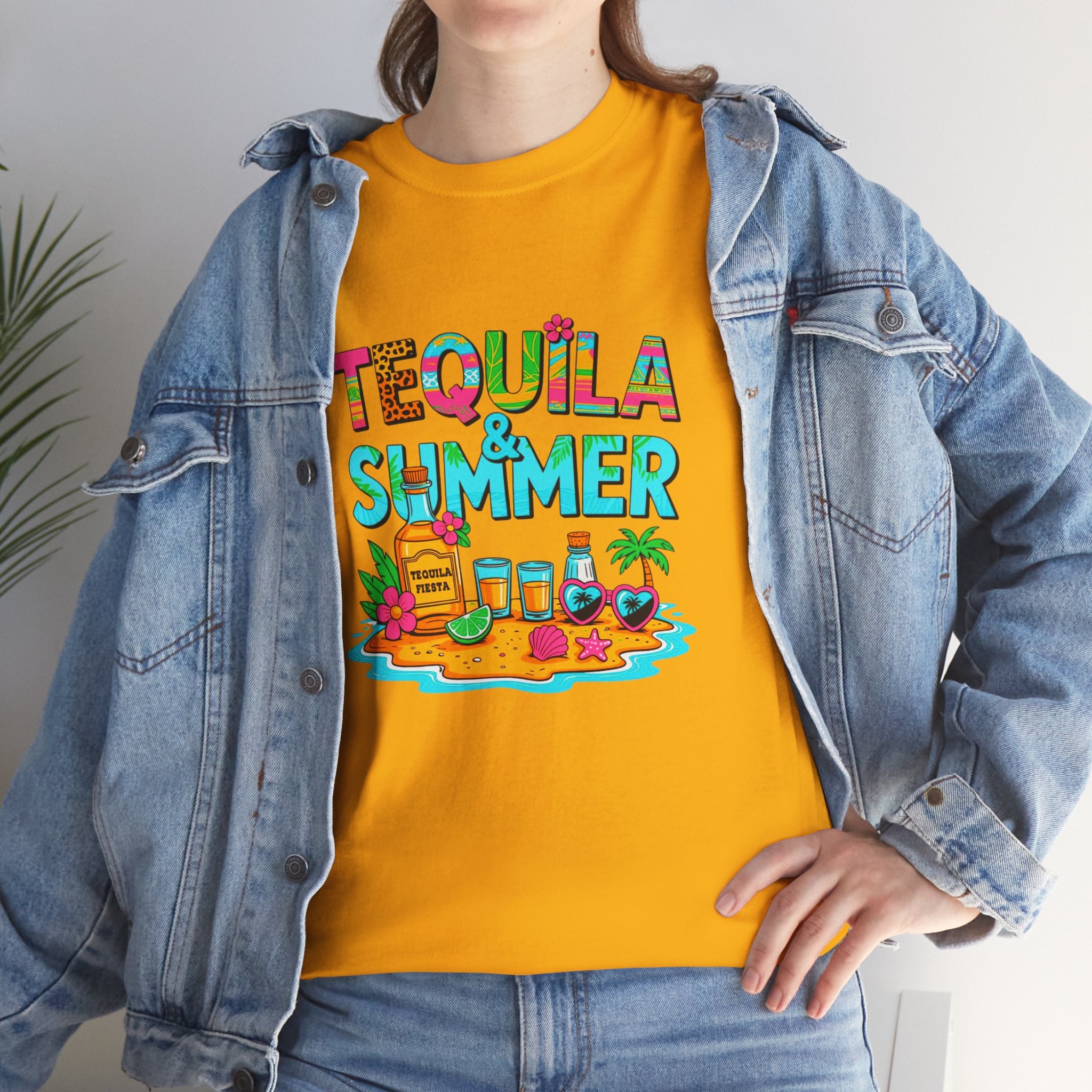 Tequila Summer Tee – Tropical Beach Cocktail Graphic T-Shirt