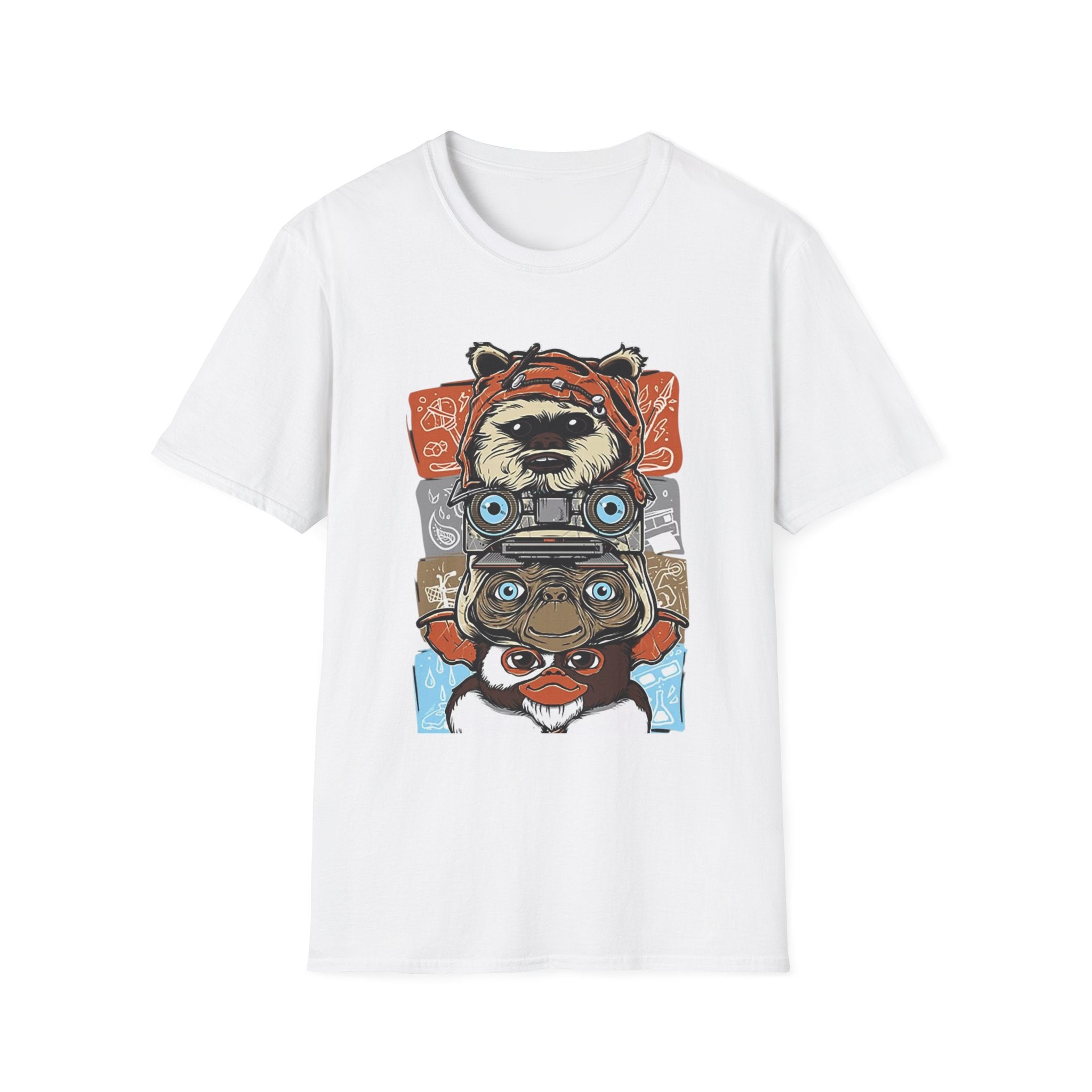Retro Animal Stack T-Shirt — Vintage Owl, Fox & Raccoon Graphic Tee