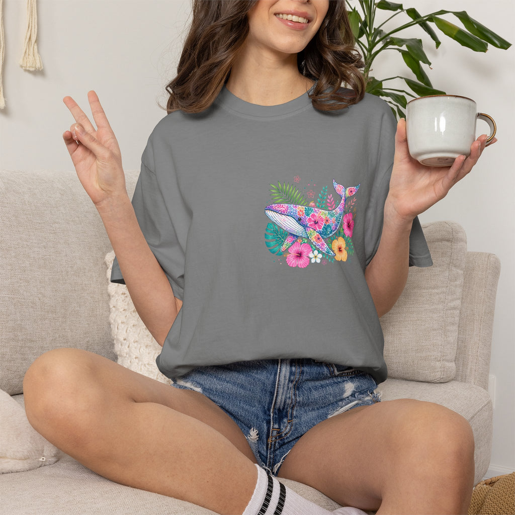 Miami Beach Club T‑Shirt — Retro Flamingo Tropical Floral Graphic Tee