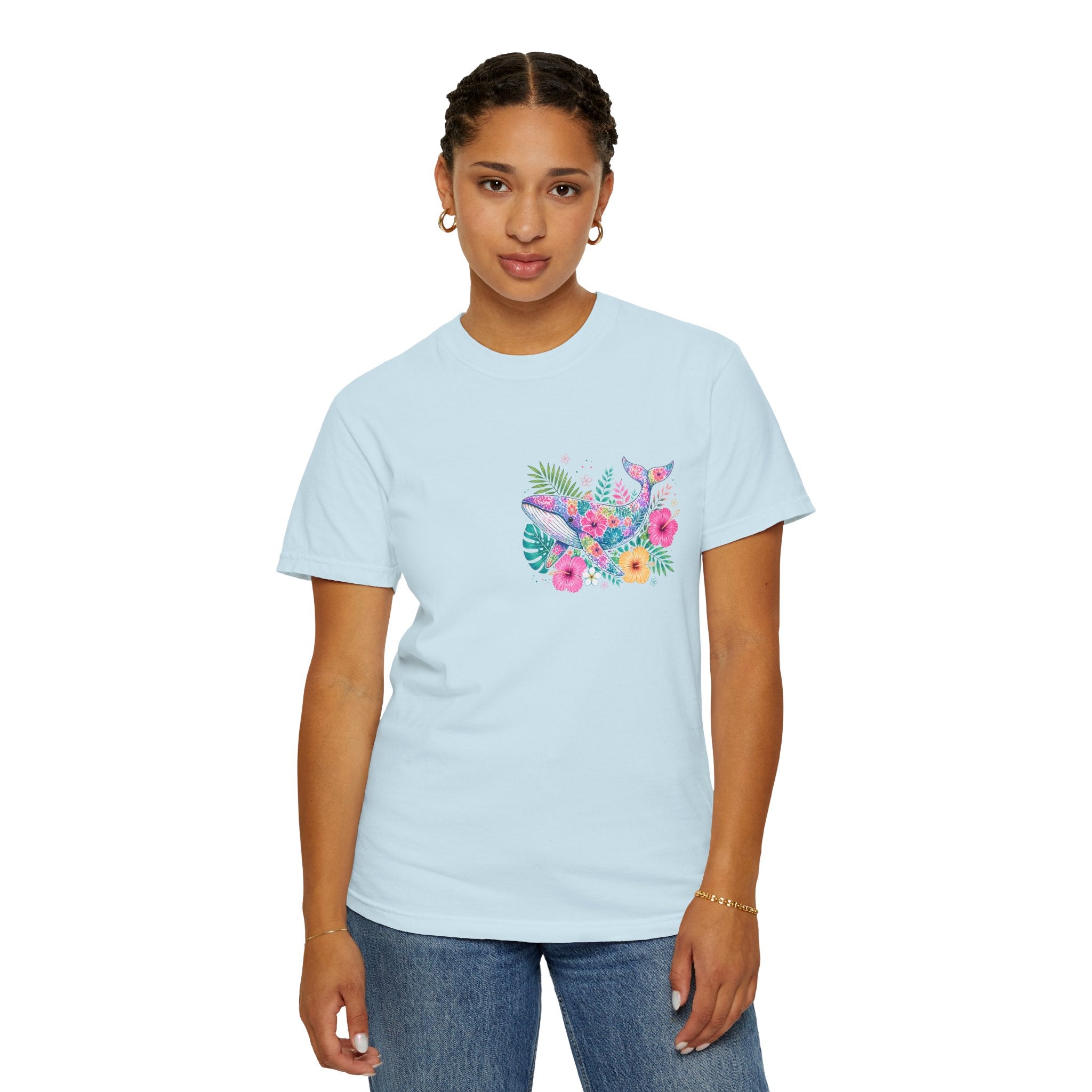 Miami Beach Club T‑Shirt — Retro Flamingo Tropical Floral Graphic Tee
