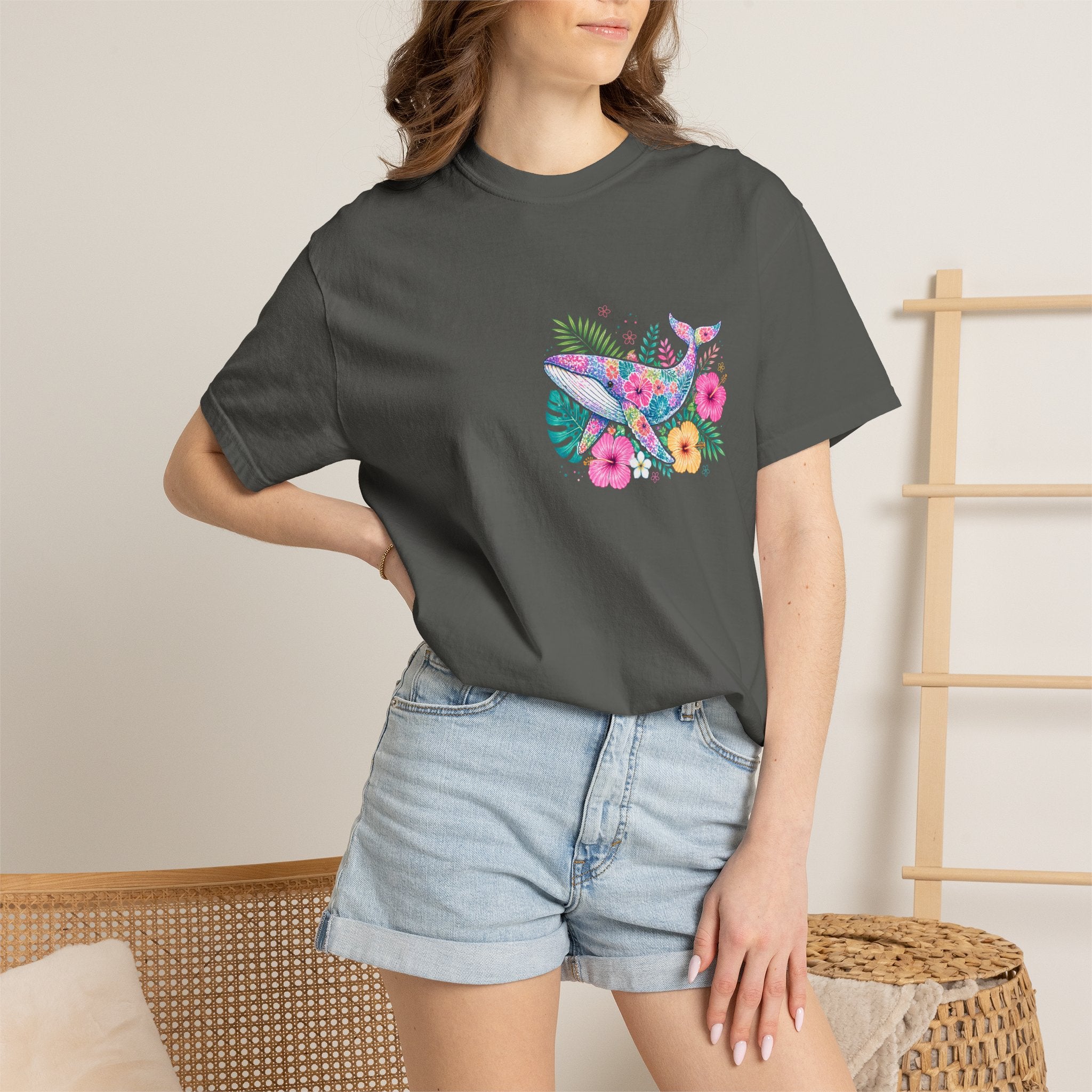Miami Beach Club T‑Shirt — Retro Flamingo Tropical Floral Graphic Tee