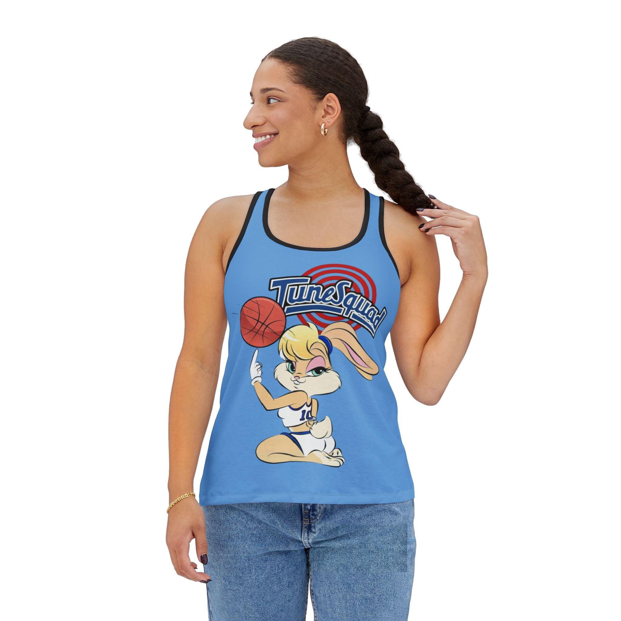 Lola Bunny "Tune Squad" Women's Tank Top — Basketball Cartoon Graphic AOP