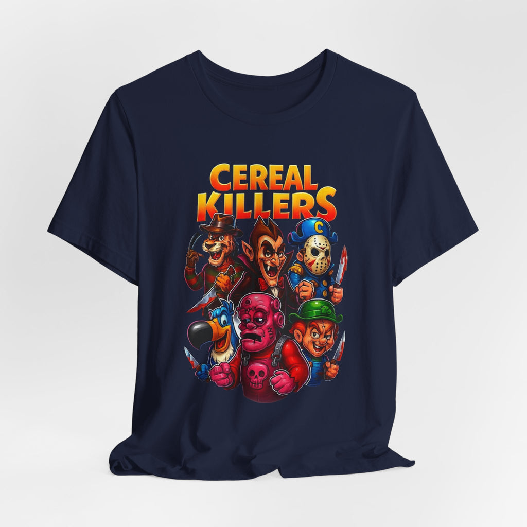 Cereal Killers Parody Horror Cartoon T-Shirt | Funny Cereal Villains Graphic Tee