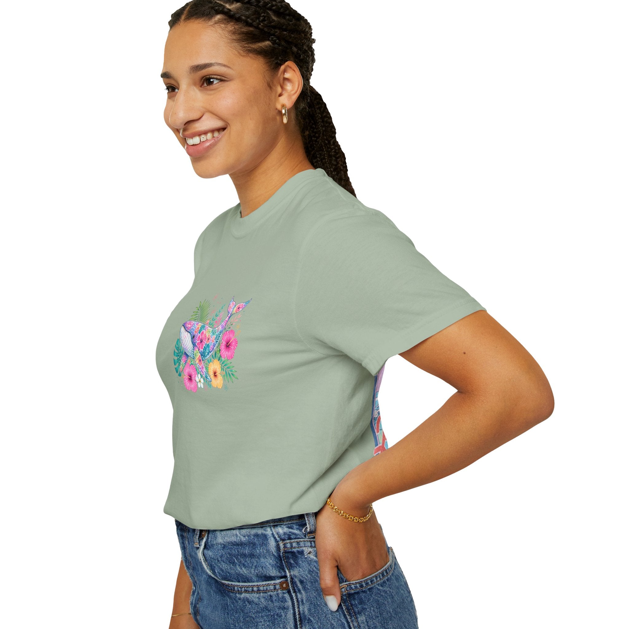 Miami Beach Club T‑Shirt — Retro Flamingo Tropical Floral Graphic Tee