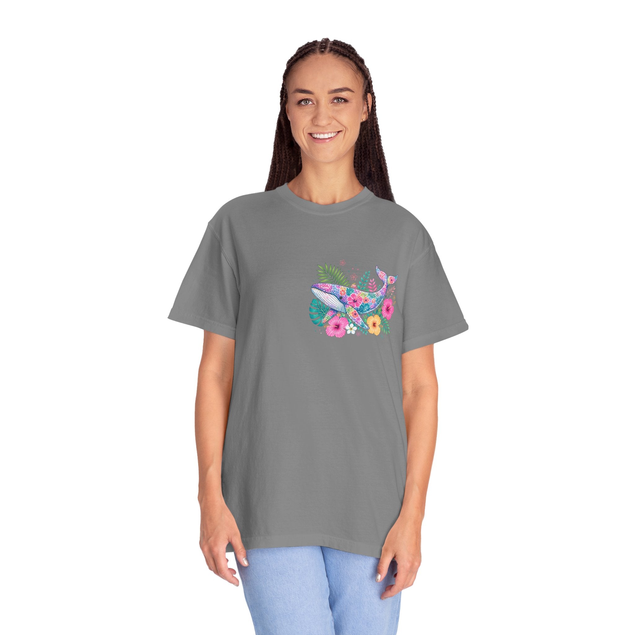 Miami Beach Club T‑Shirt — Retro Flamingo Tropical Floral Graphic Tee