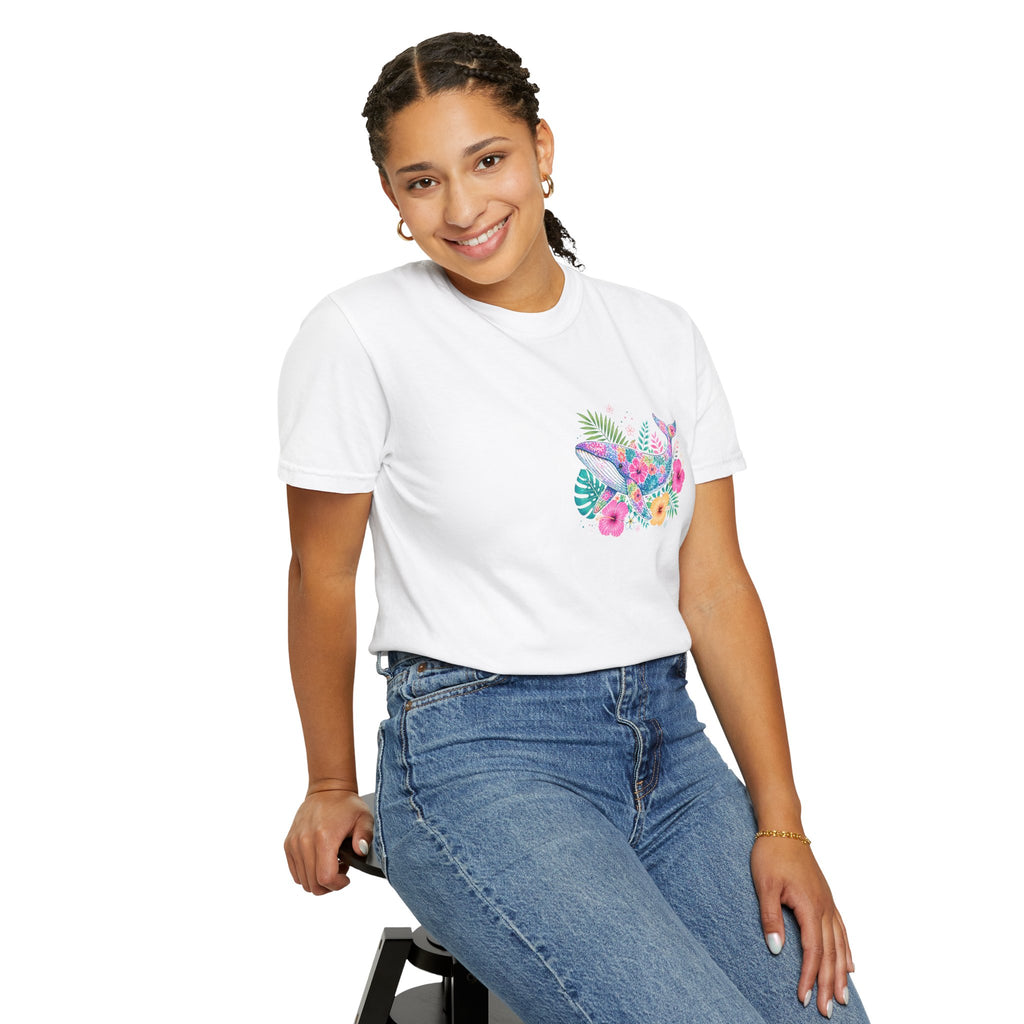 Miami Beach Club T‑Shirt — Retro Flamingo Tropical Floral Graphic Tee