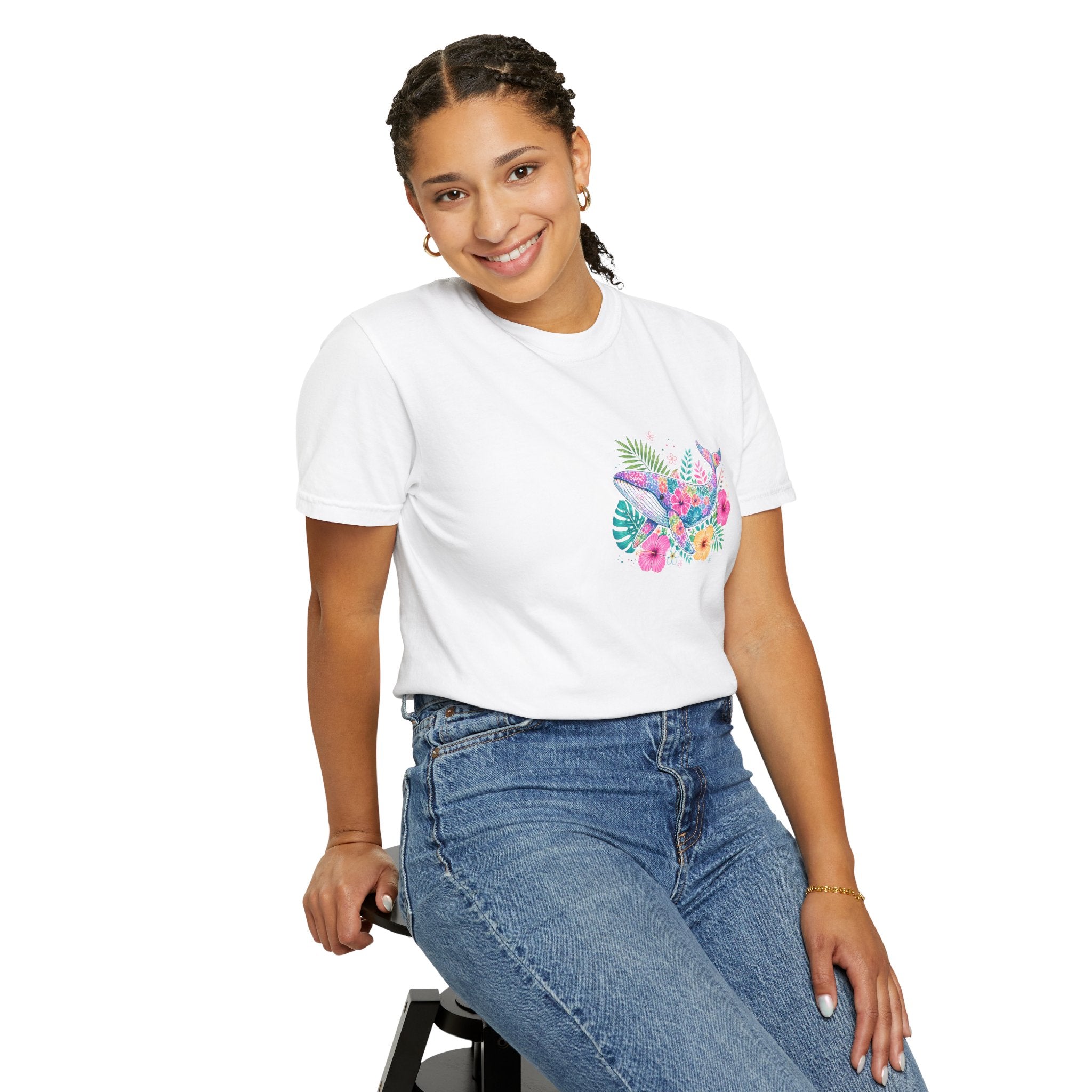 Miami Beach Club T‑Shirt — Retro Flamingo Tropical Floral Graphic Tee