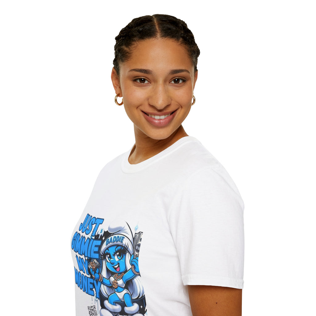 Just Gimmie My Money T-Shirt — Cute Blue Character Graphic Tee