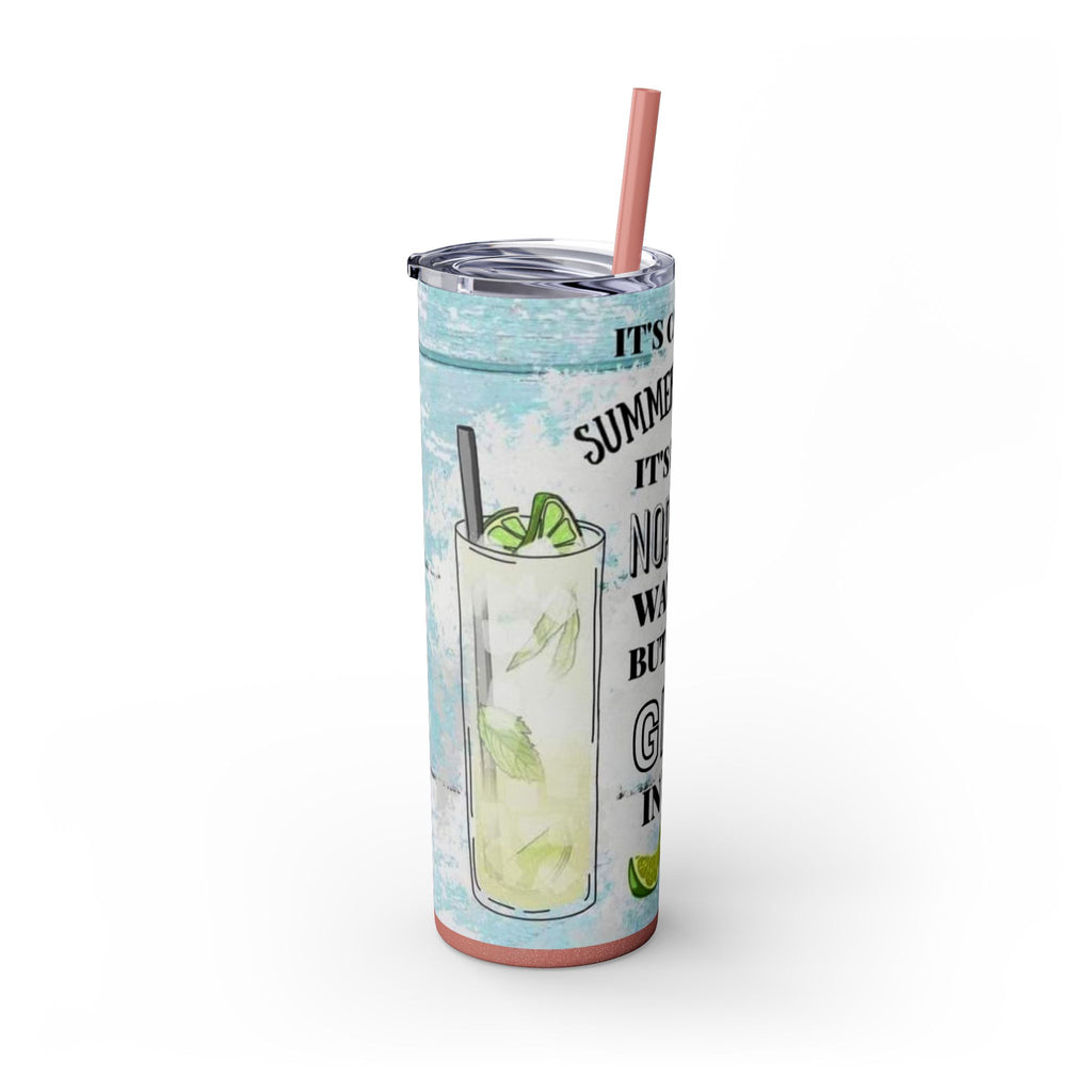 20oz Skinny Tumbler with Straw — Summer Water Tumbler