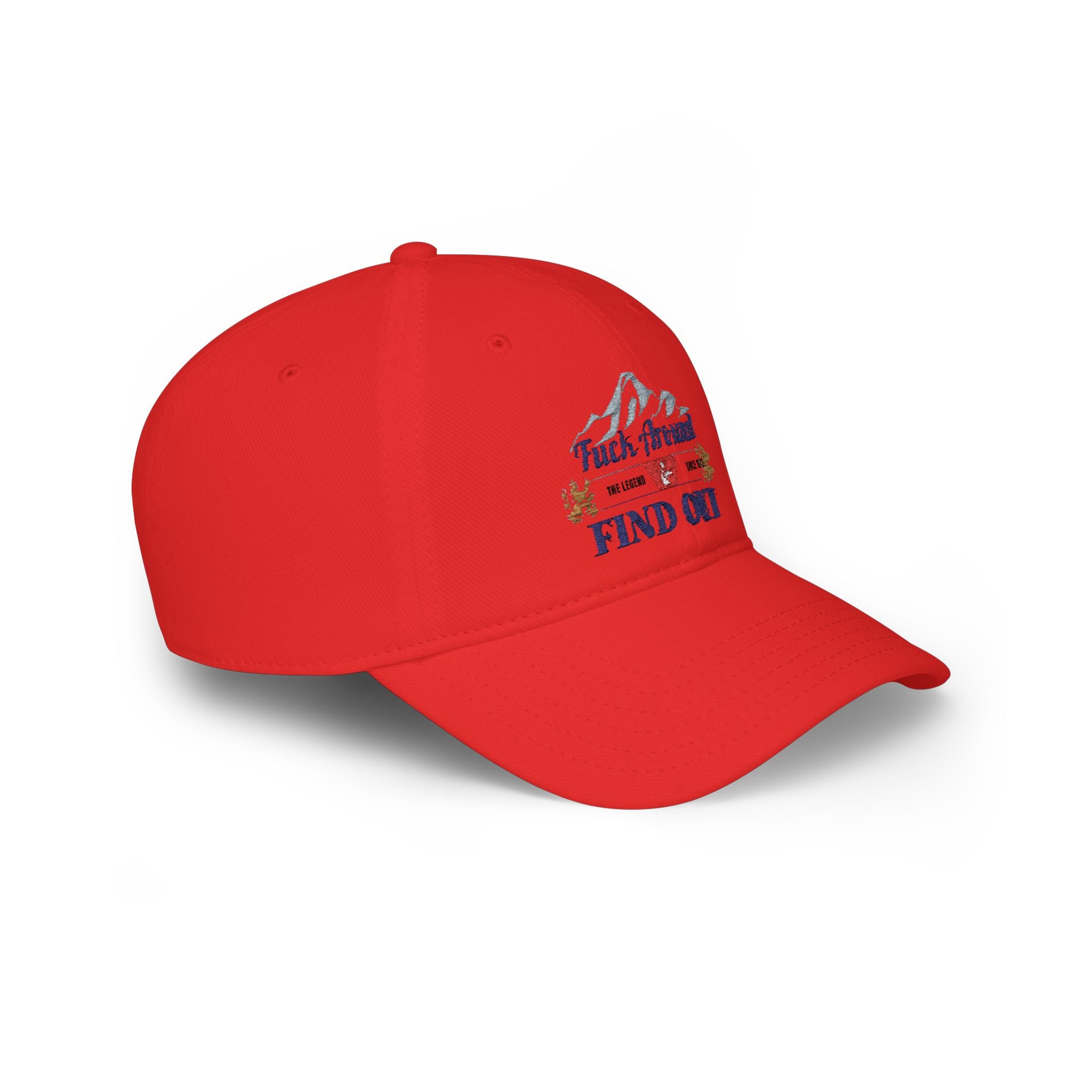 Low Profile Baseball Cap — 'Fuck Around, Find Out' Mountain Embroidered Hat