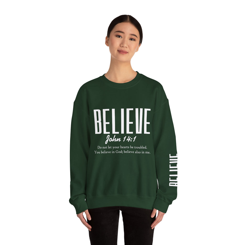 Wolf Pack “Believe John 14:1” Crewneck – Faith Streetwear Pullover