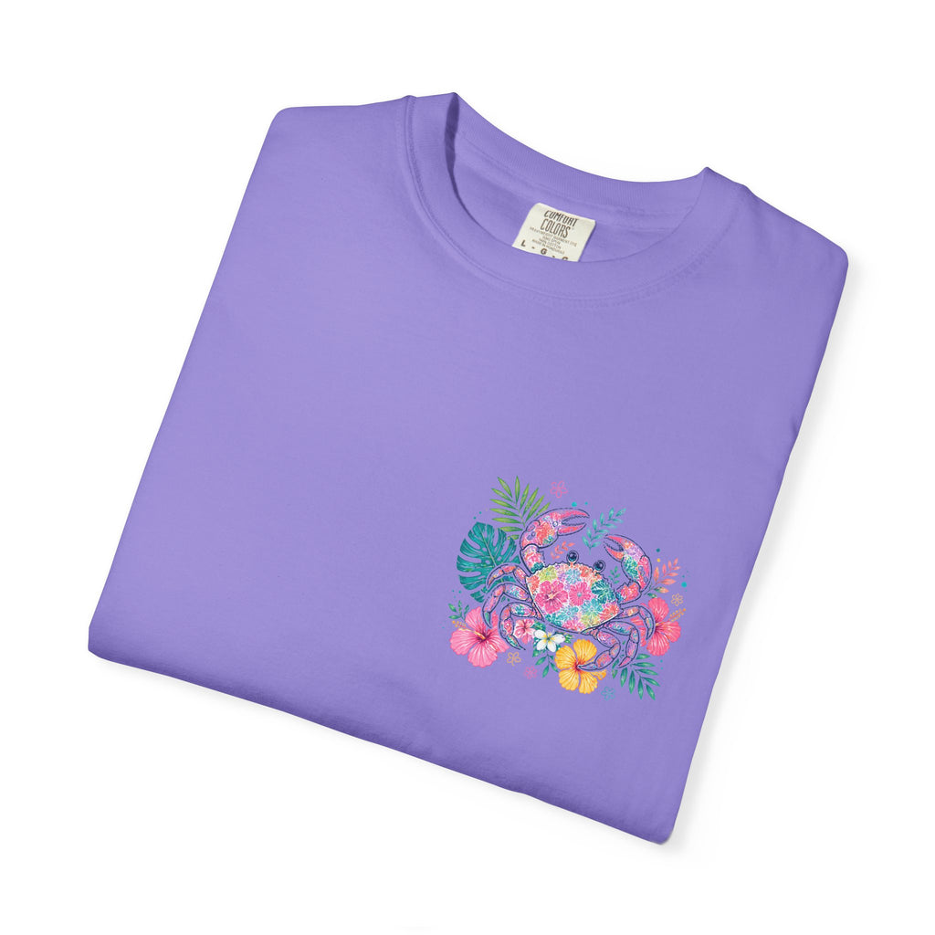 T-Shirt — "Sun Sand" Tropical Palm Floral Graphic Tee