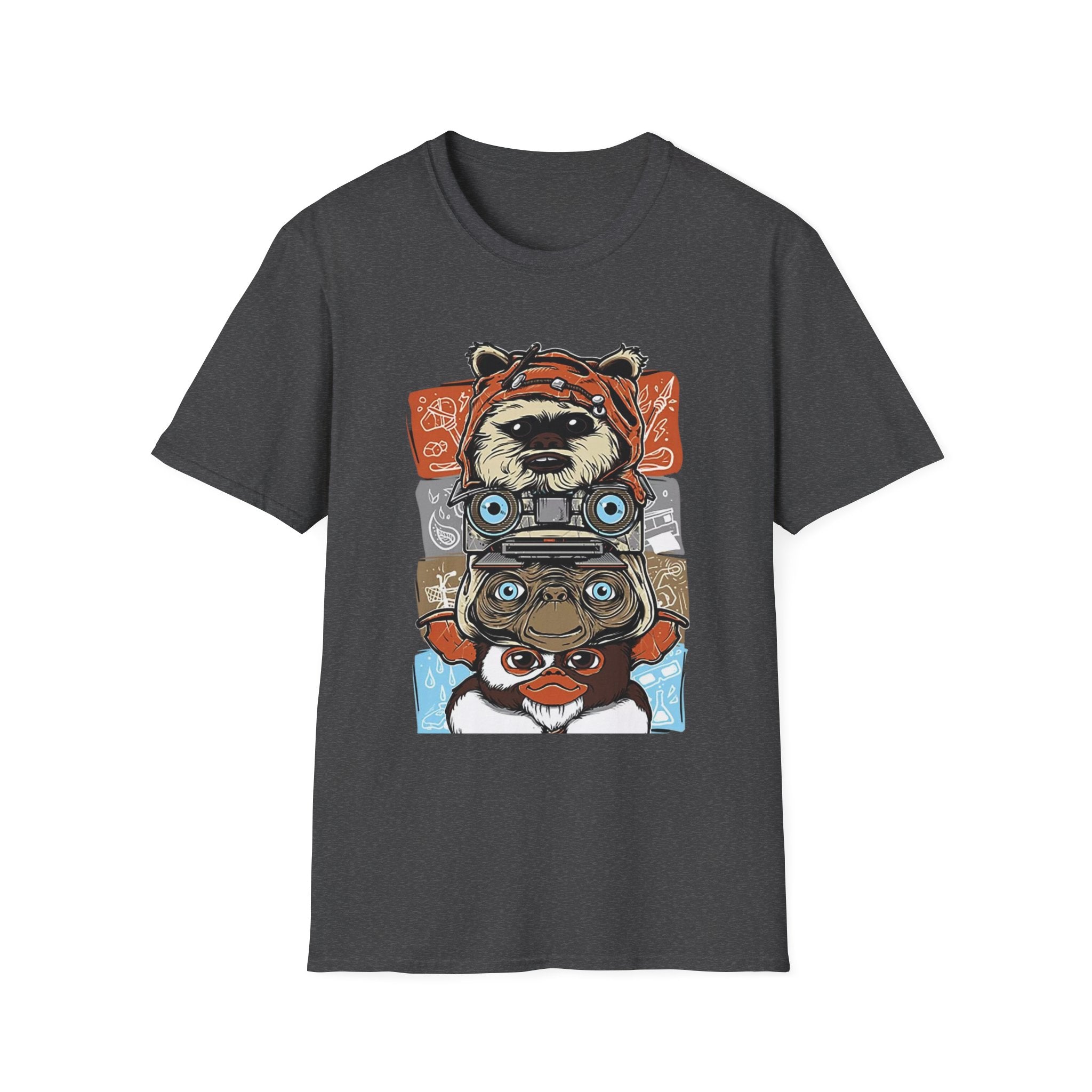 Retro Animal Stack T-Shirt — Vintage Owl, Fox & Raccoon Graphic Tee