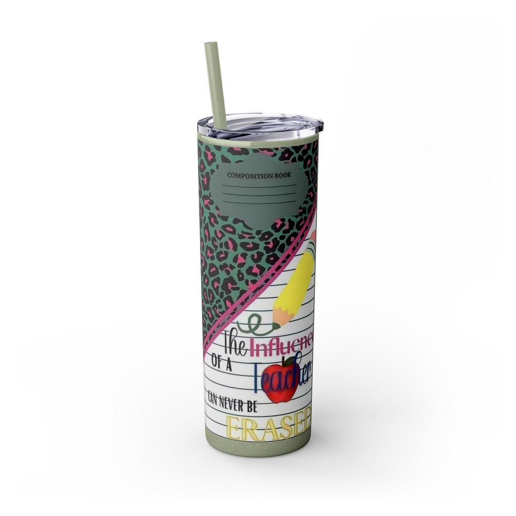 Teacher Skinny Tumbler with Straw — 20oz