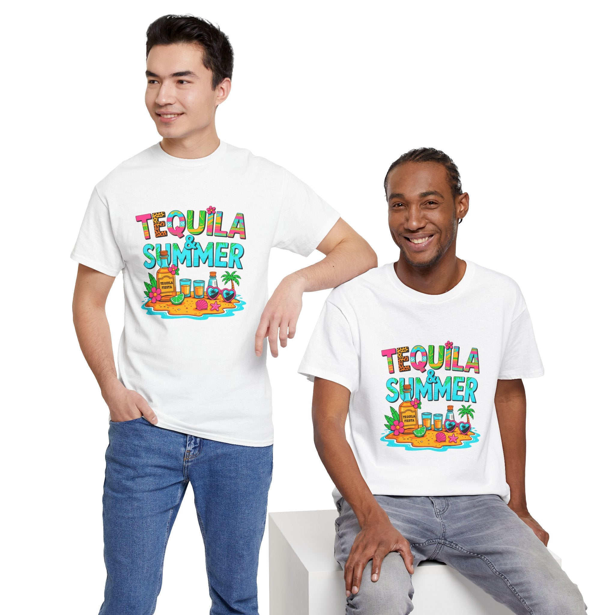 Tequila Summer Tee – Tropical Beach Cocktail Graphic T-Shirt