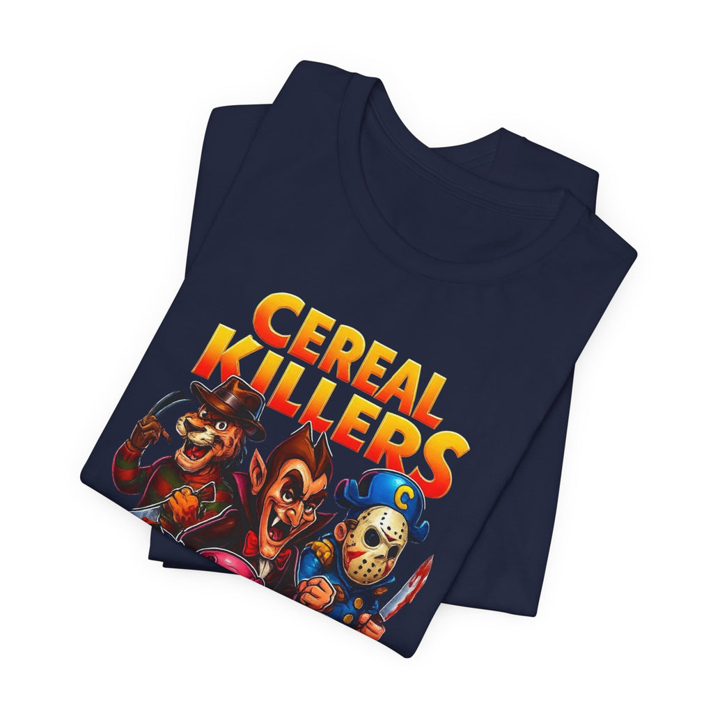 Cereal Killers Parody Horror Cartoon T-Shirt | Funny Cereal Villains Graphic Tee