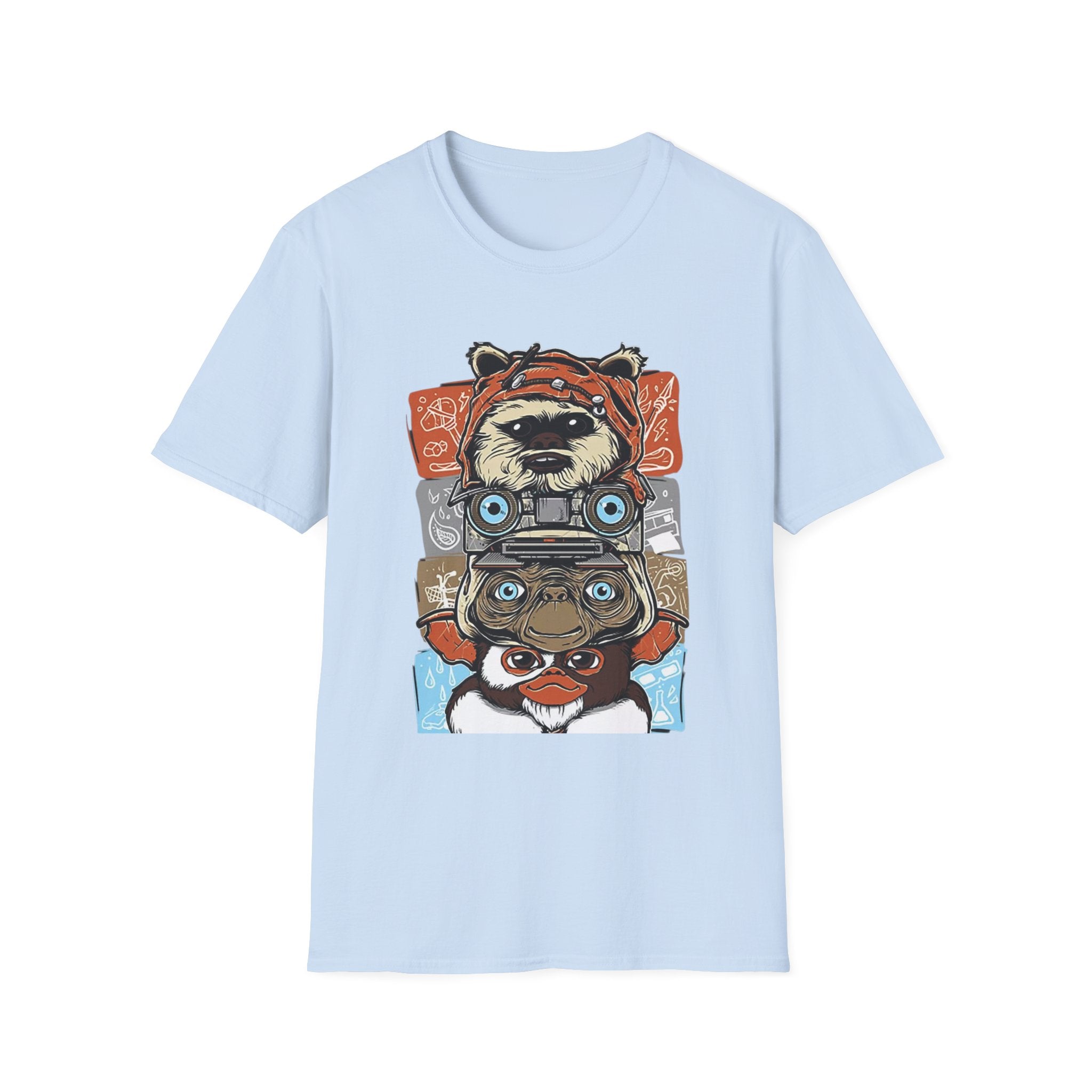 Retro Animal Stack T-Shirt — Vintage Owl, Fox & Raccoon Graphic Tee
