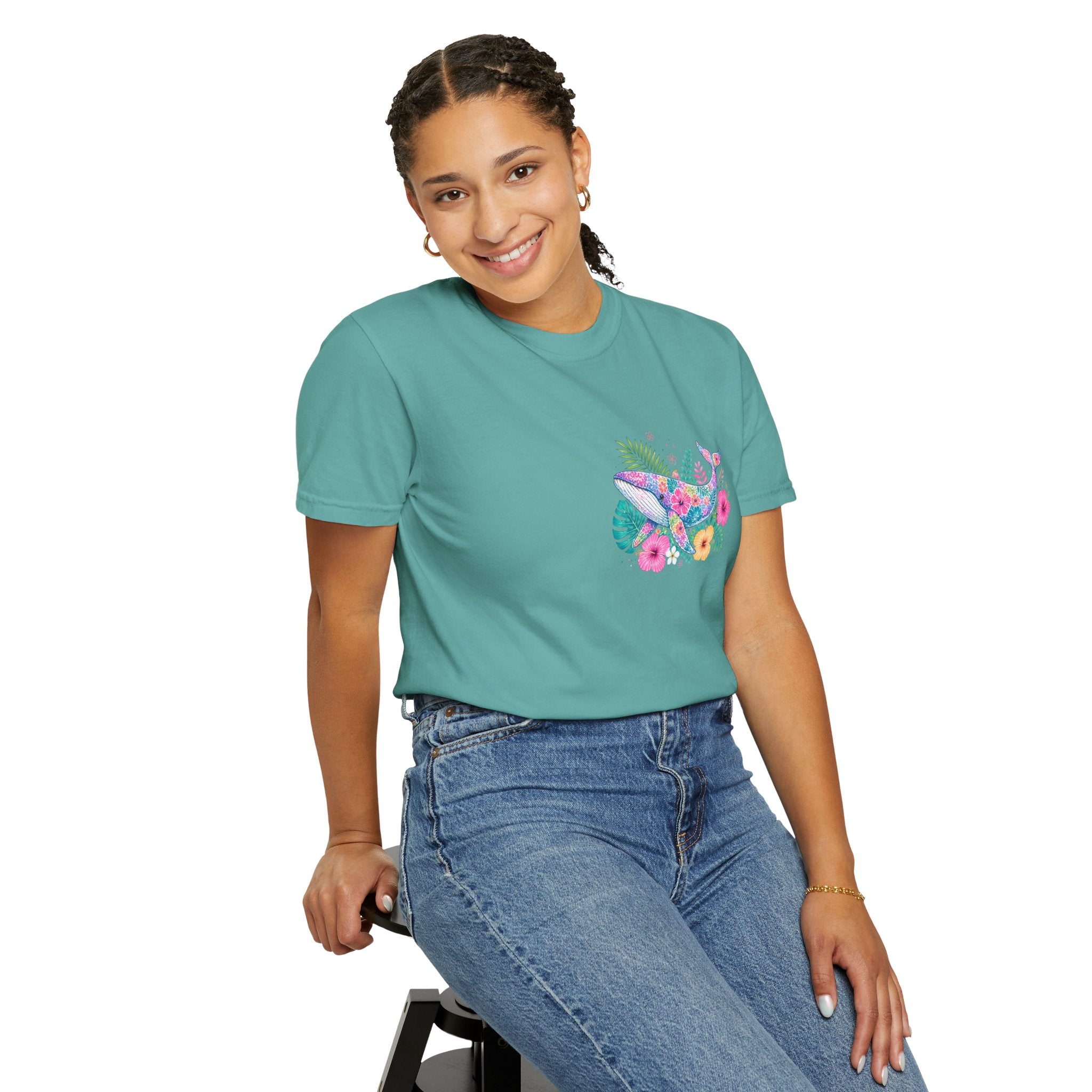 Miami Beach Club T‑Shirt — Retro Flamingo Tropical Floral Graphic Tee