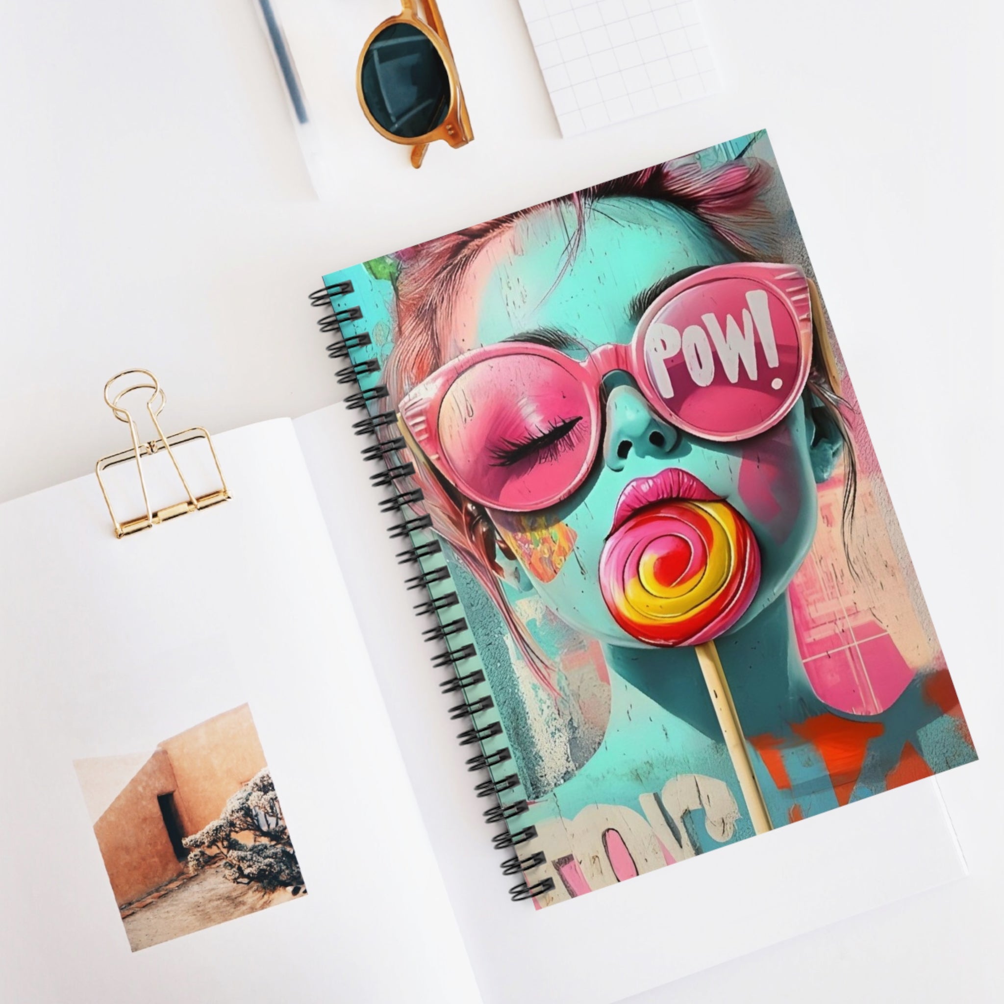 Pop Art Lollipop Notebook — 'POW!' Spiral Ruled Journal