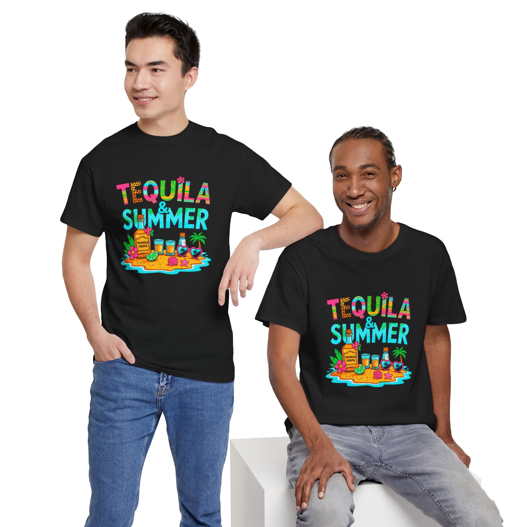 Tequila Summer Tee – Tropical Beach Cocktail Graphic T-Shirt