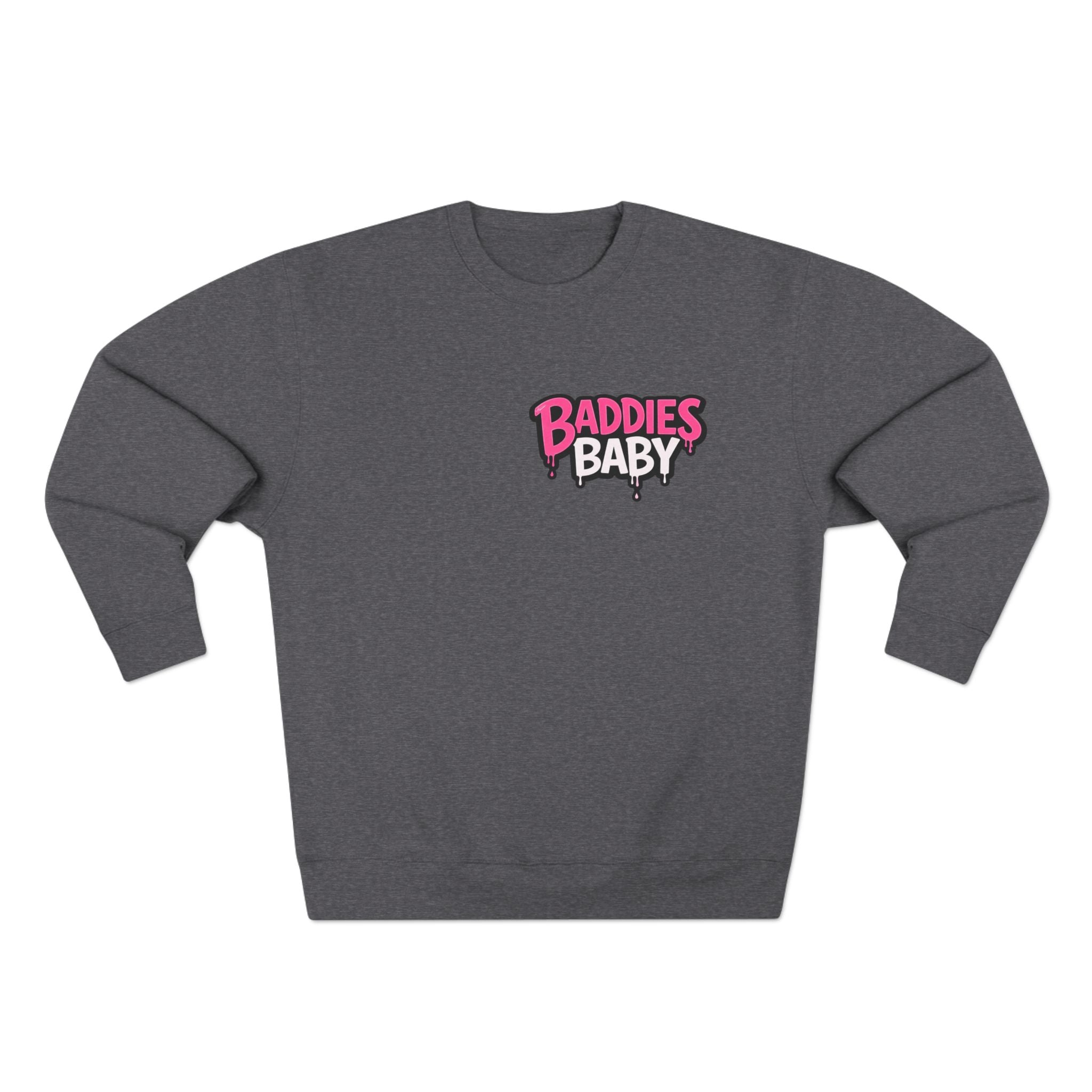 Baddies Baby Crewneck Sweatshirt — Cute Badass Cartoon Graphic