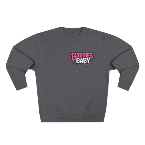 Baddies Baby Crewneck Sweatshirt — Cute Badass Cartoon Graphic