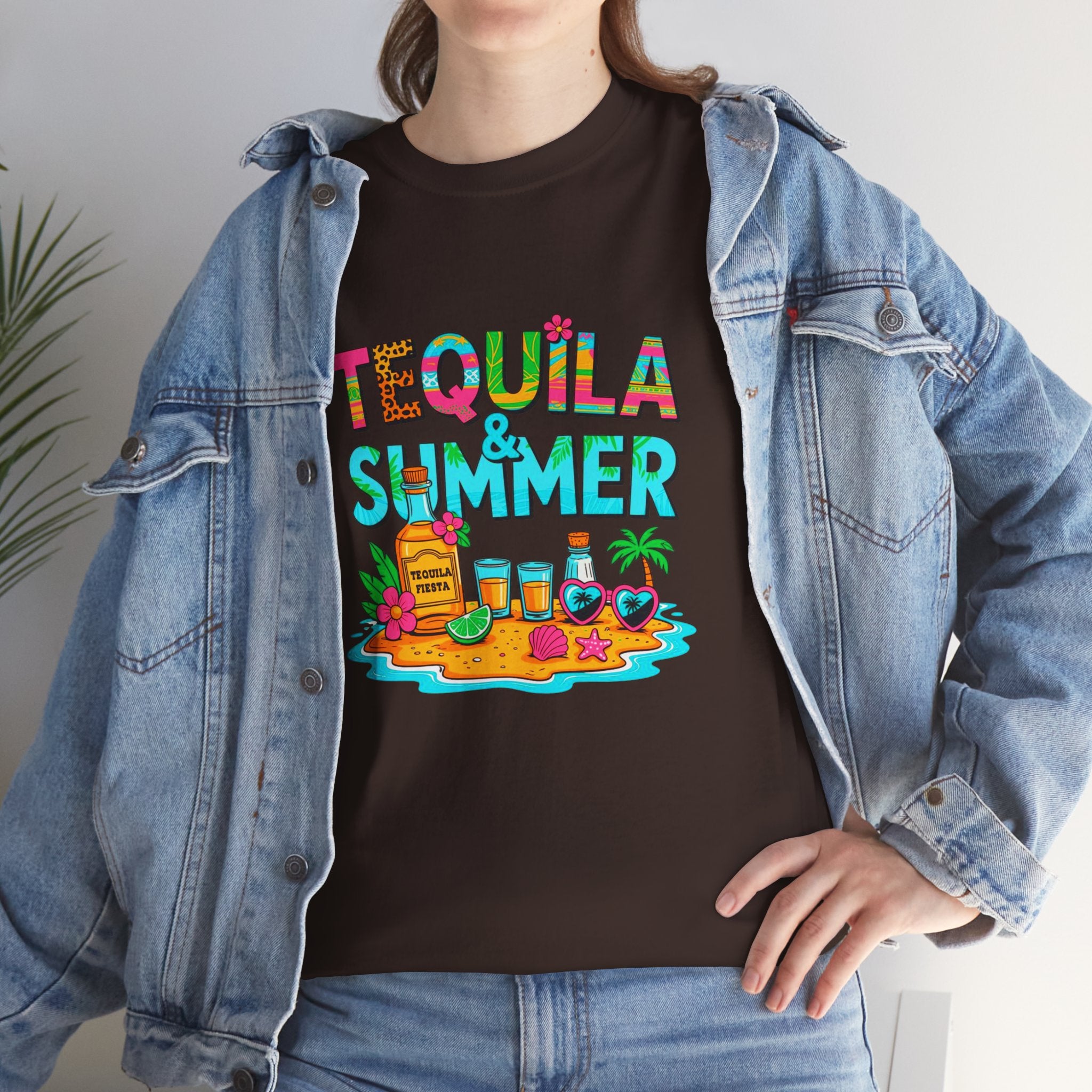 Tequila Summer Tee – Tropical Beach Cocktail Graphic T-Shirt