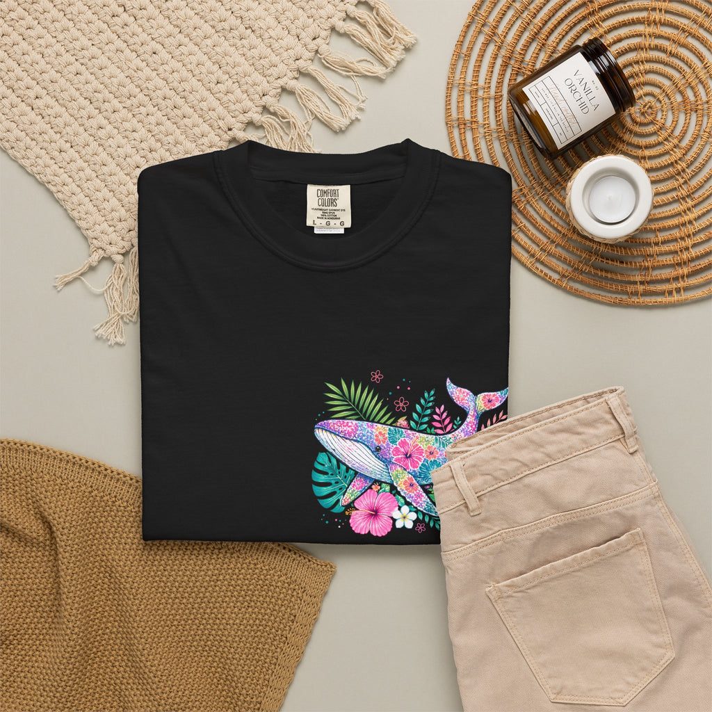 Miami Beach Club T‑Shirt — Retro Flamingo Tropical Floral Graphic Tee