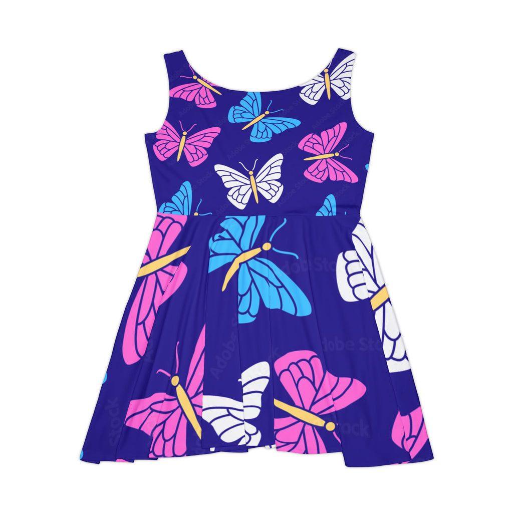 Butterfly Print Women's Skater Dress - Colorful Summer Fashion
