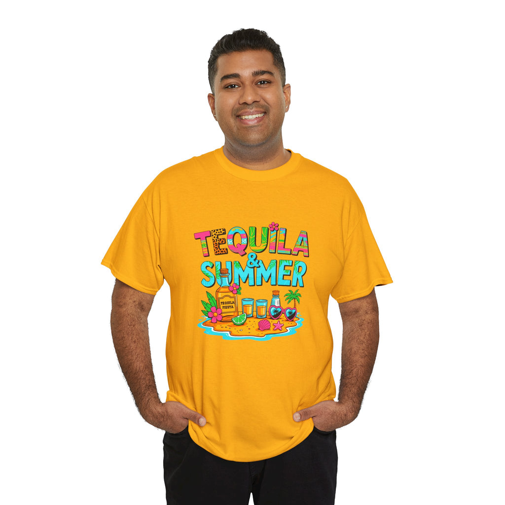 Tequila Summer Tee – Tropical Beach Cocktail Graphic T-Shirt