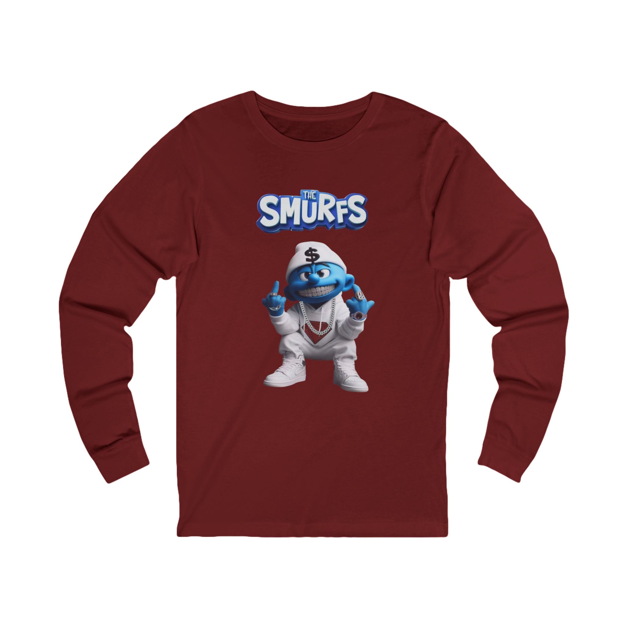 Hood Smurf Long Sleeve Tee — Hooded Smurf Graphic Shirt