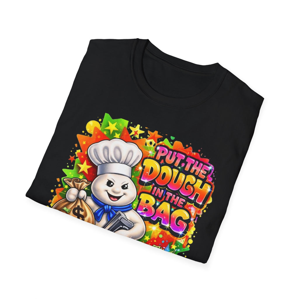 Put the Dough in the Bag T-Shirt — Cute Chef Character Money Graphic Tee