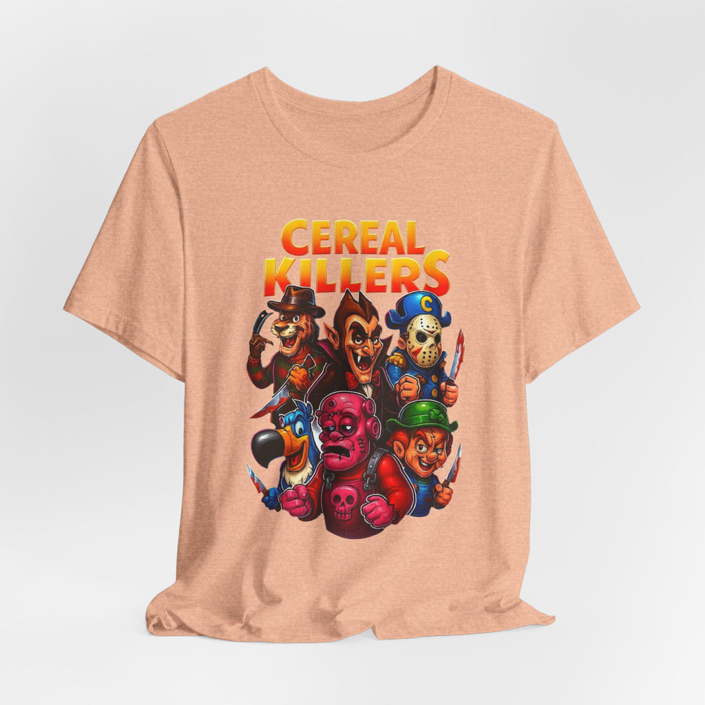 Cereal Killers Parody Horror Cartoon T-Shirt | Funny Cereal Villains Graphic Tee