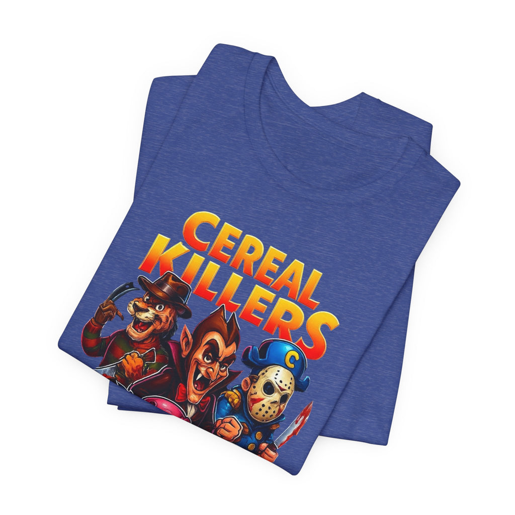 Cereal Killers Parody Horror Cartoon T-Shirt | Funny Cereal Villains Graphic Tee