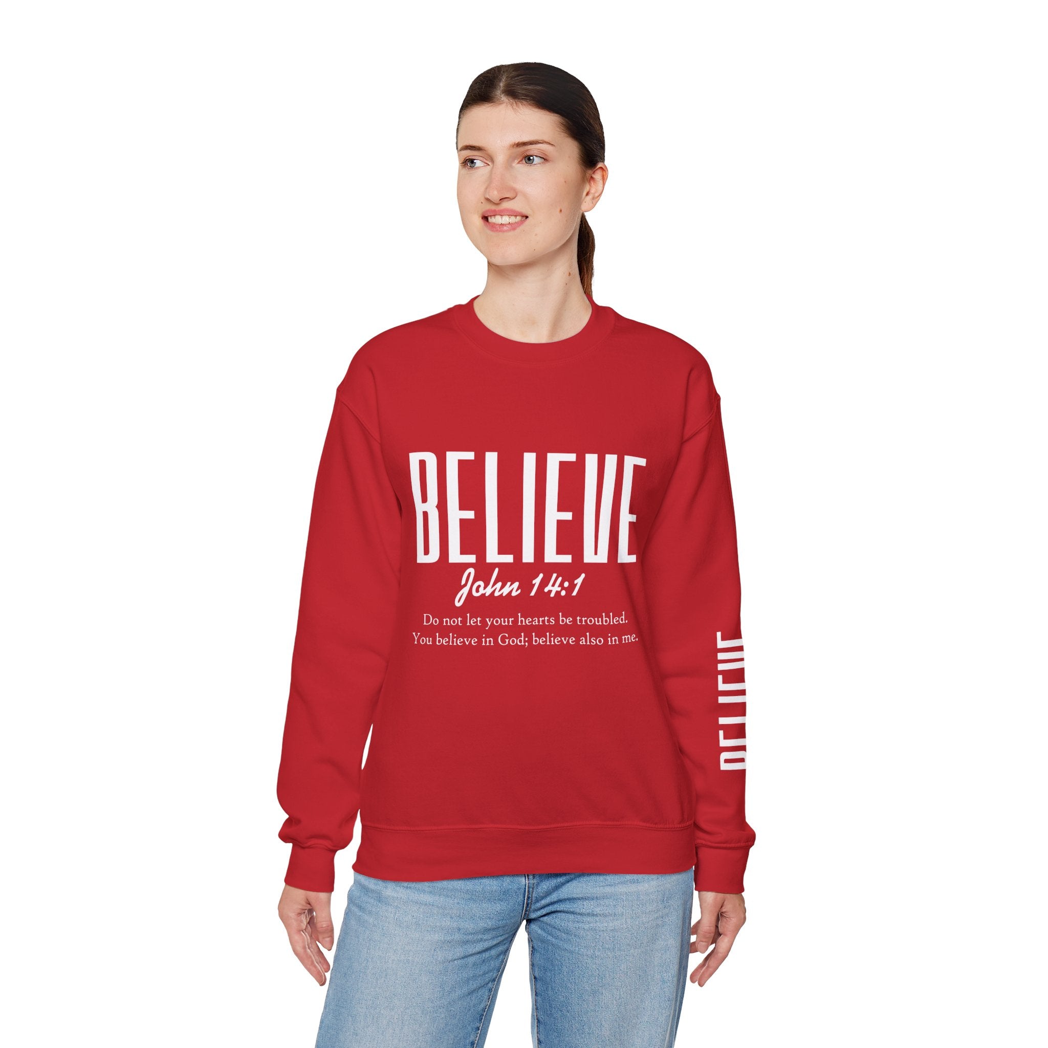 Wolf Pack “Believe John 14:1” Crewneck – Faith Streetwear Pullover