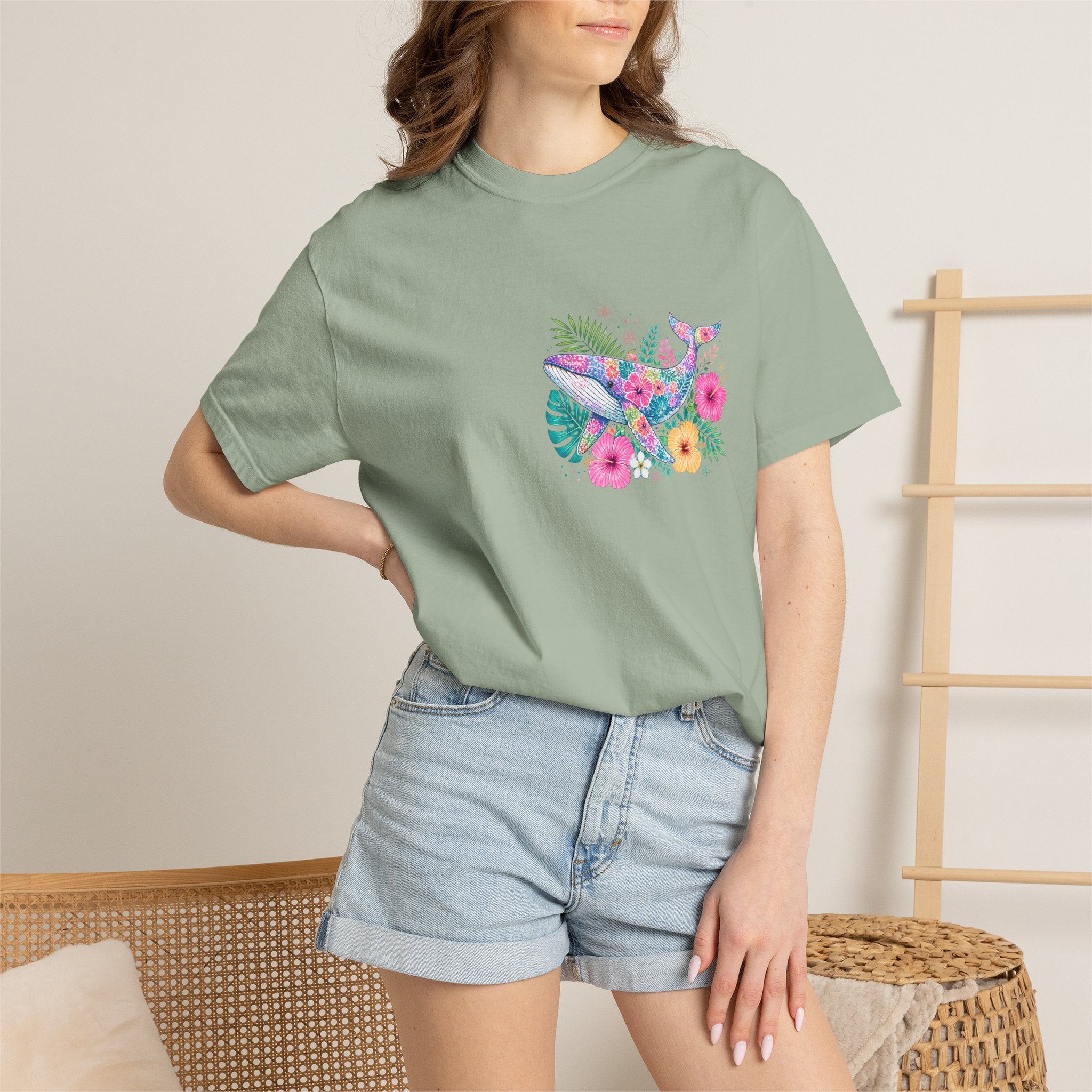 Miami Beach Club T‑Shirt — Retro Flamingo Tropical Floral Graphic Tee