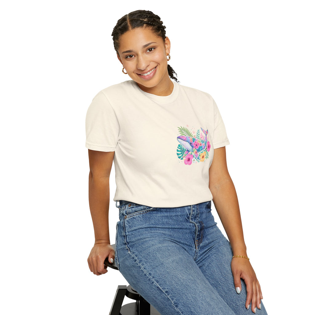 Miami Beach Club T‑Shirt — Retro Flamingo Tropical Floral Graphic Tee