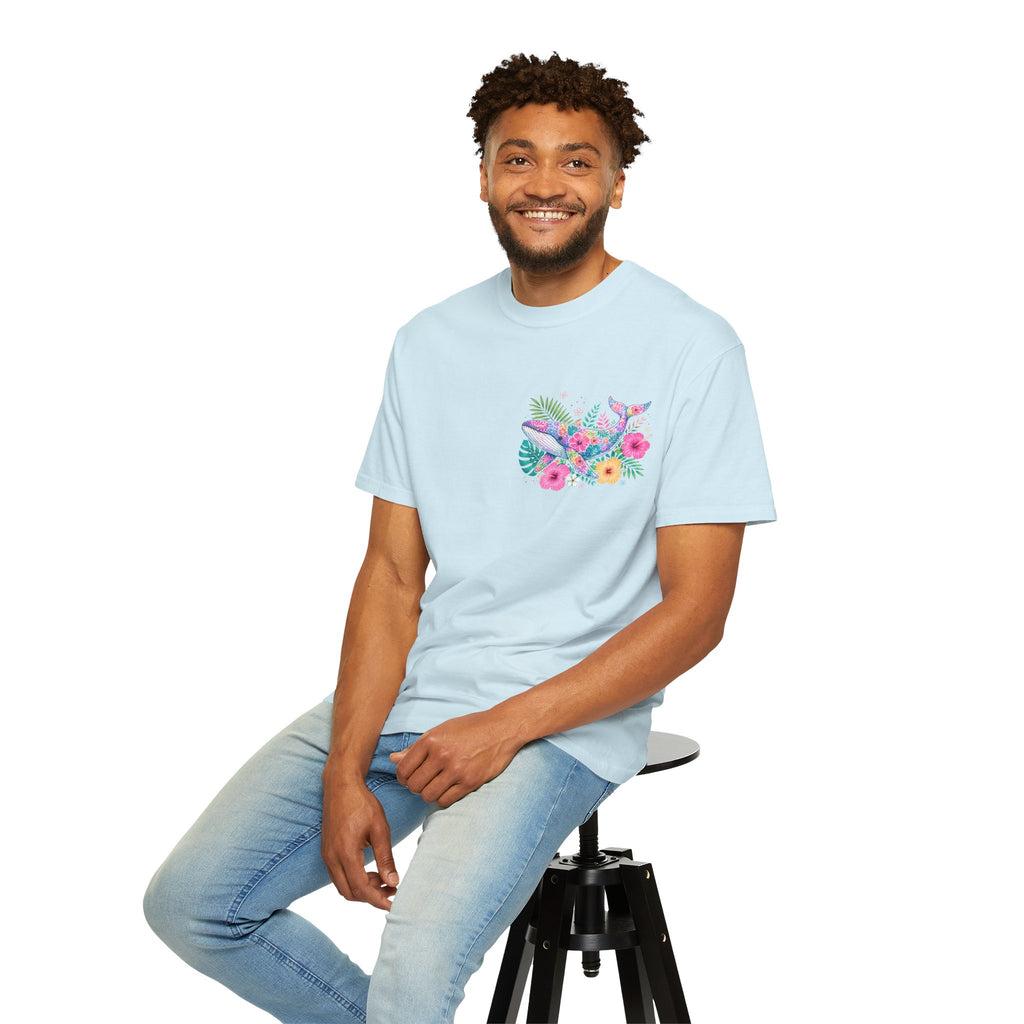 Miami Beach Club T‑Shirt — Retro Flamingo Tropical Floral Graphic Tee