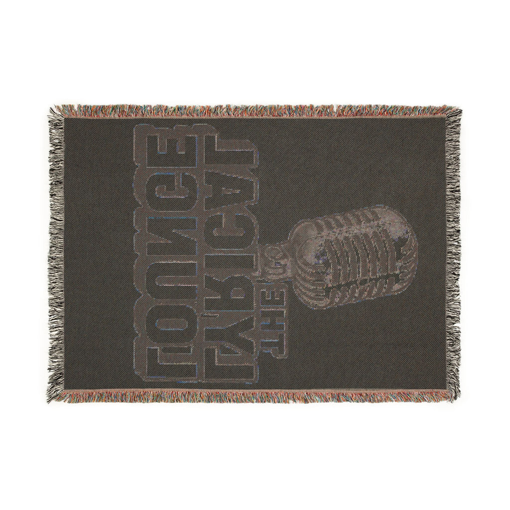 The Lyrical Lounge Woven Blanket — Retro Microphone Music Throw